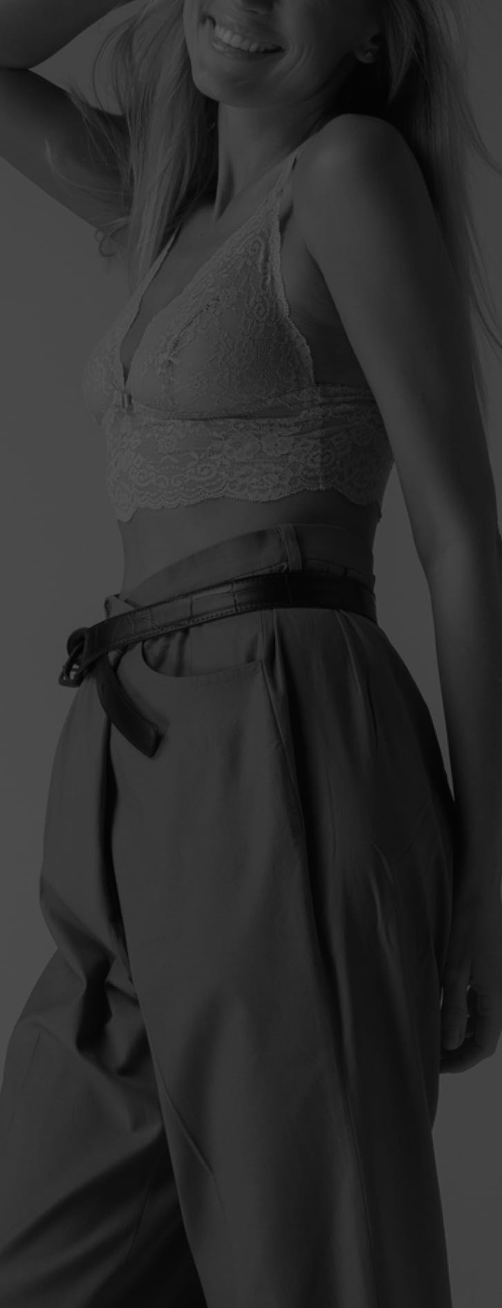 Woman standing showing her body