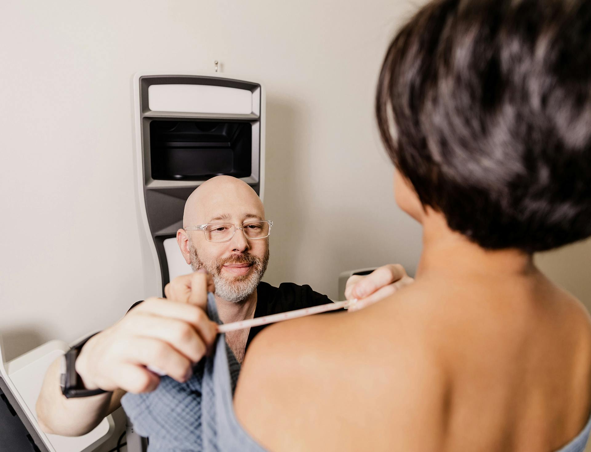 doctor checking measurement