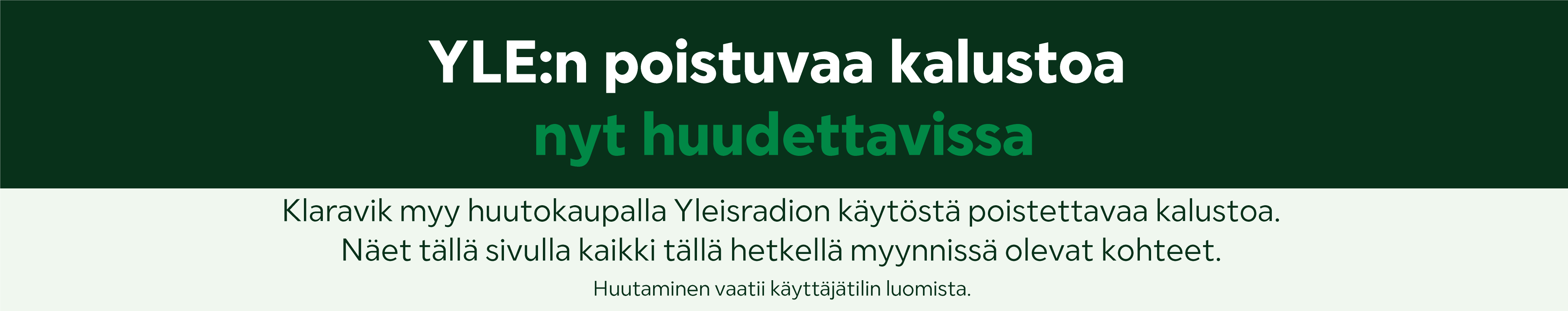 YLE:n poistuvaa kalustoa nyt huudettavissa