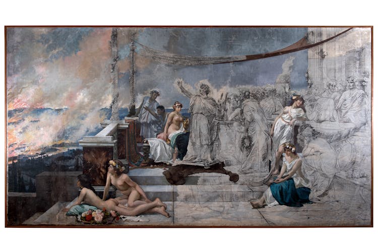 Nerone contempla l'incendio di Roma