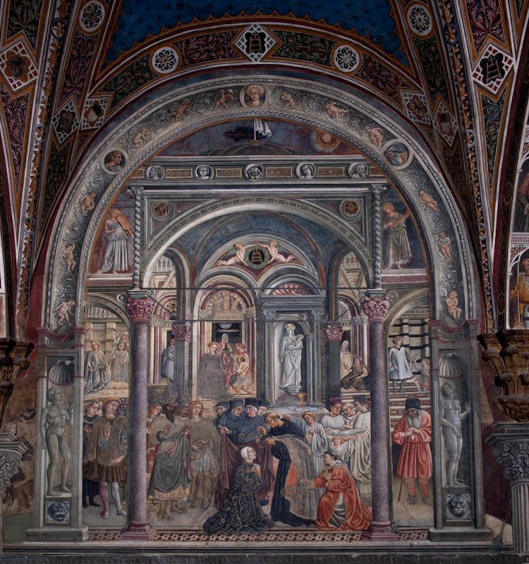 affresco "consegna l'abito al rettore"