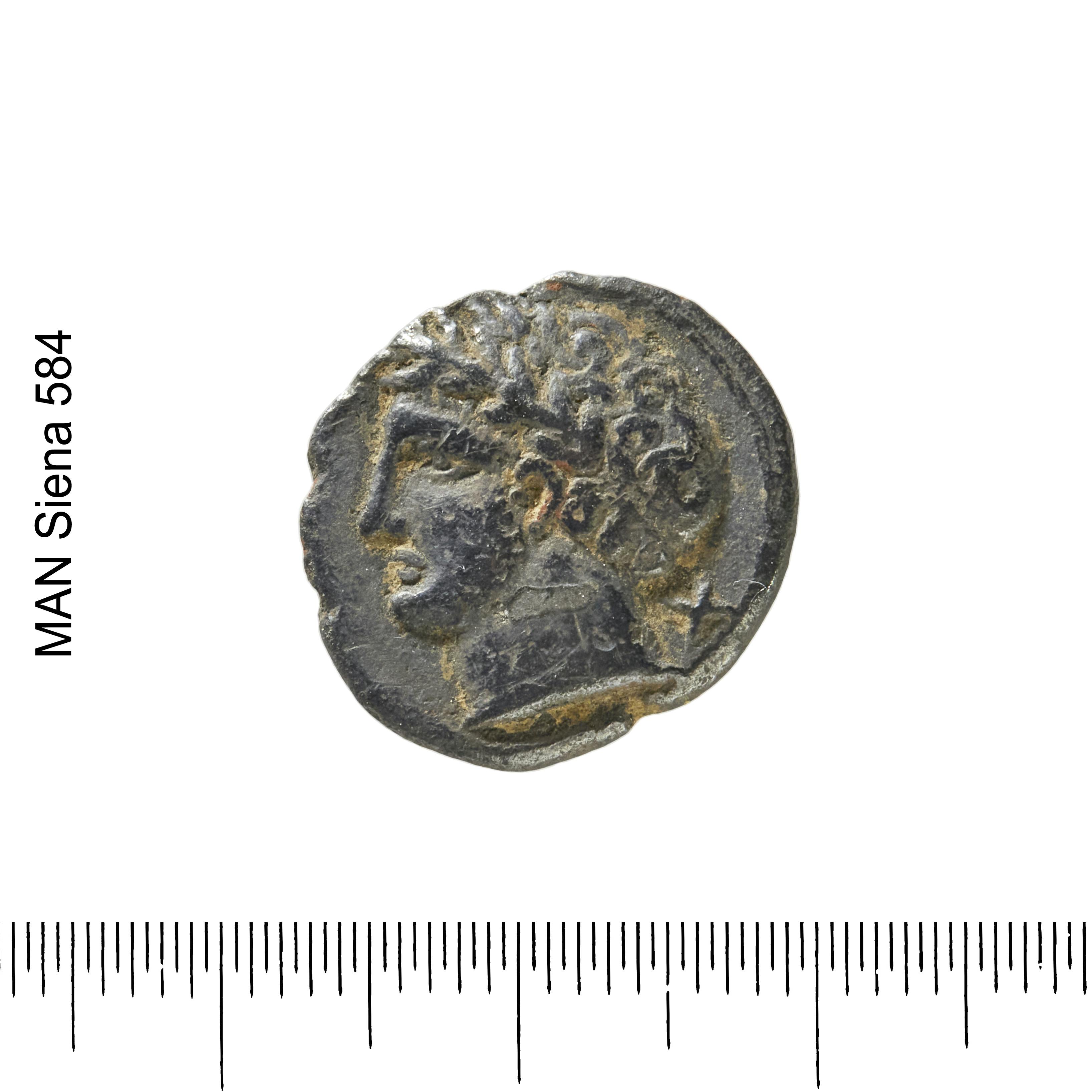 Seconda testa maschile laureata, Etruria, Populonia