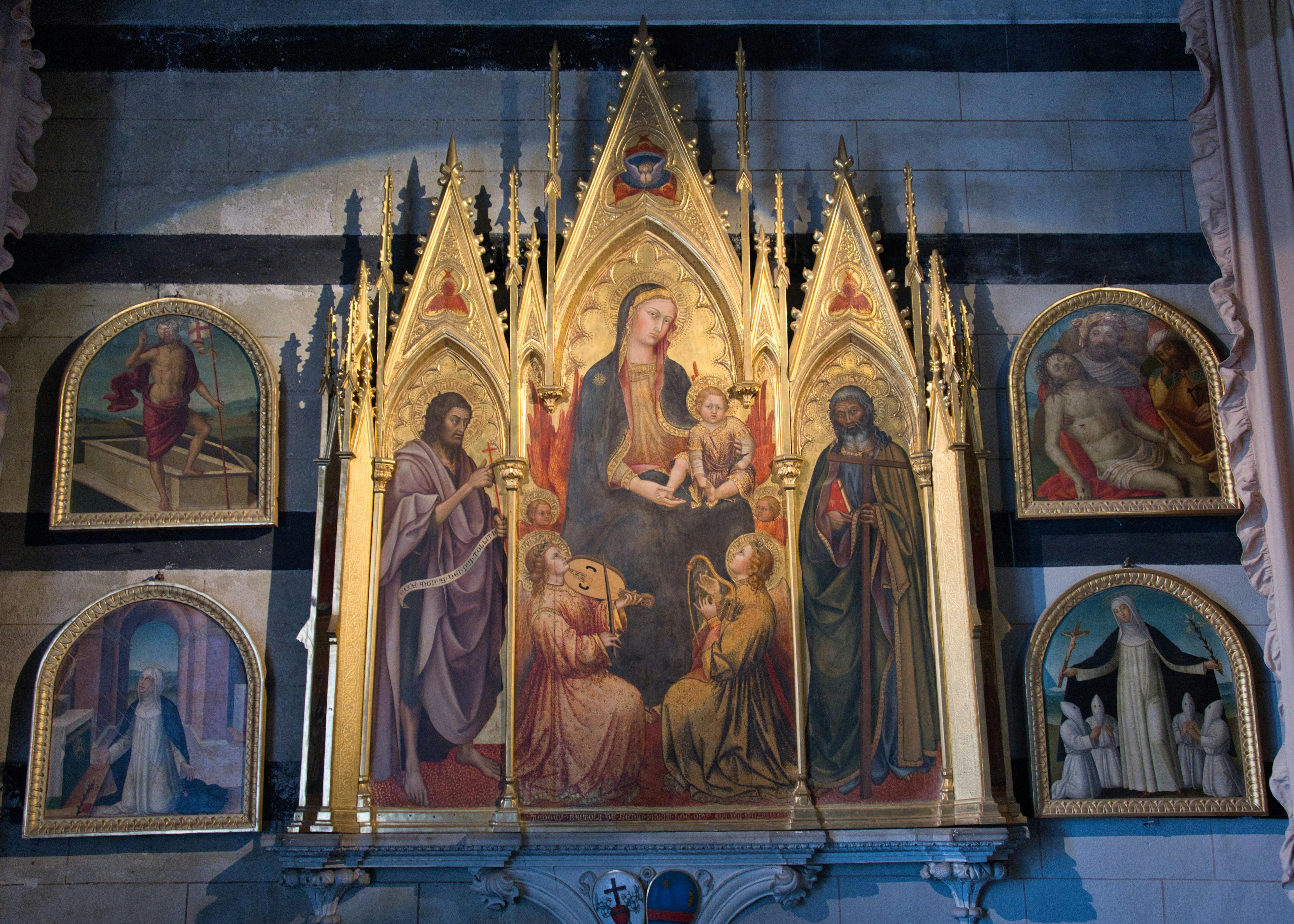 Taddeo di Bartolo, Madonna col Bambino, i Santi Giovanni Battista e Andrea e gli arcangeli Michele e Gabriele 