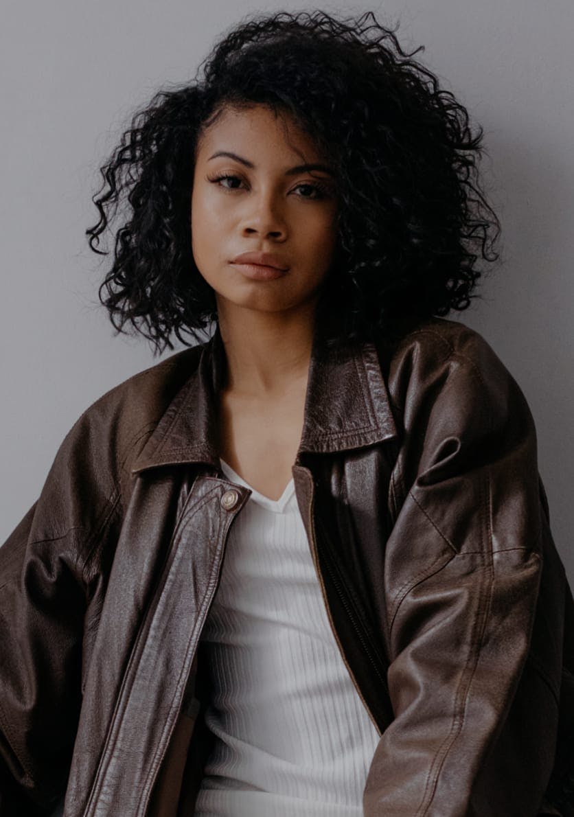 woman with curly hair