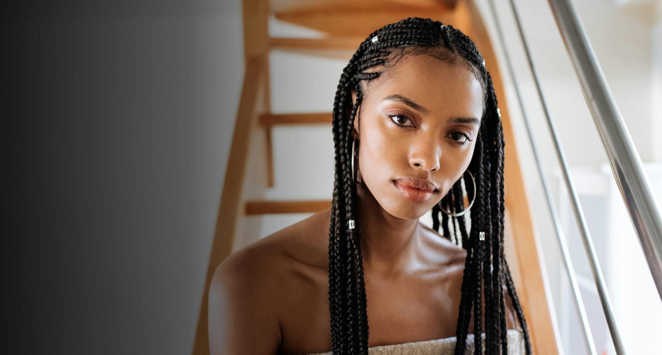 Woman with braids in her hair