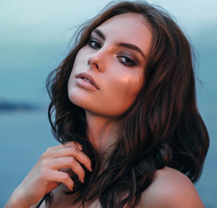 Woman wearing a white dress