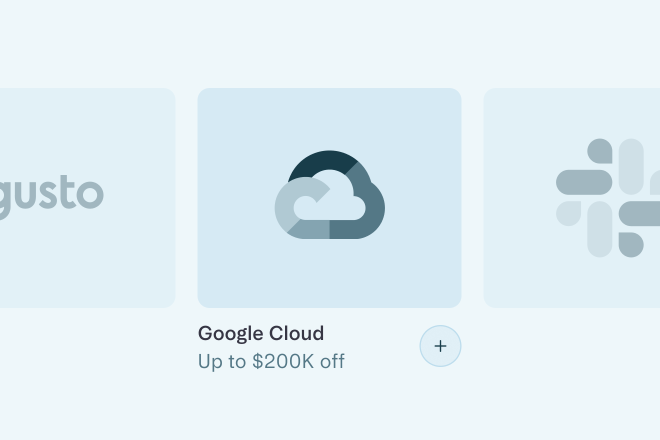 gusto, google cloud, and slack logos shown next to each other