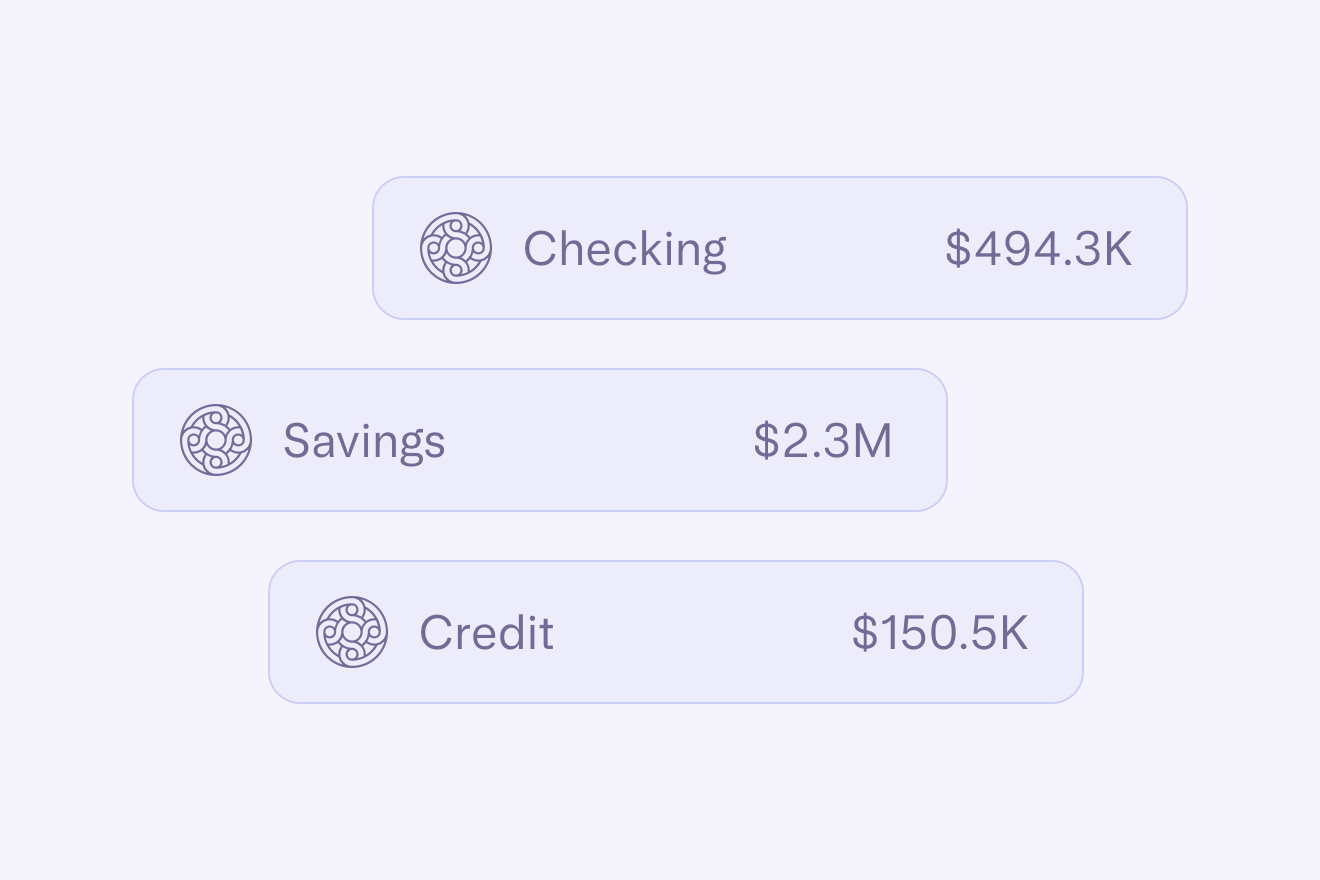 Image depicting three types of bank accounts: check, savings, and credit.