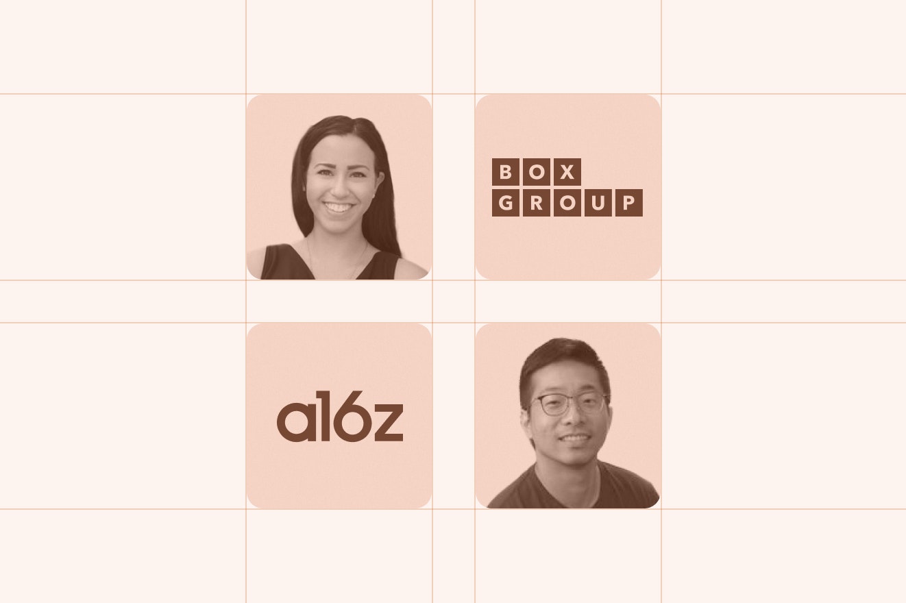 A grid showing images of founders and two funds
