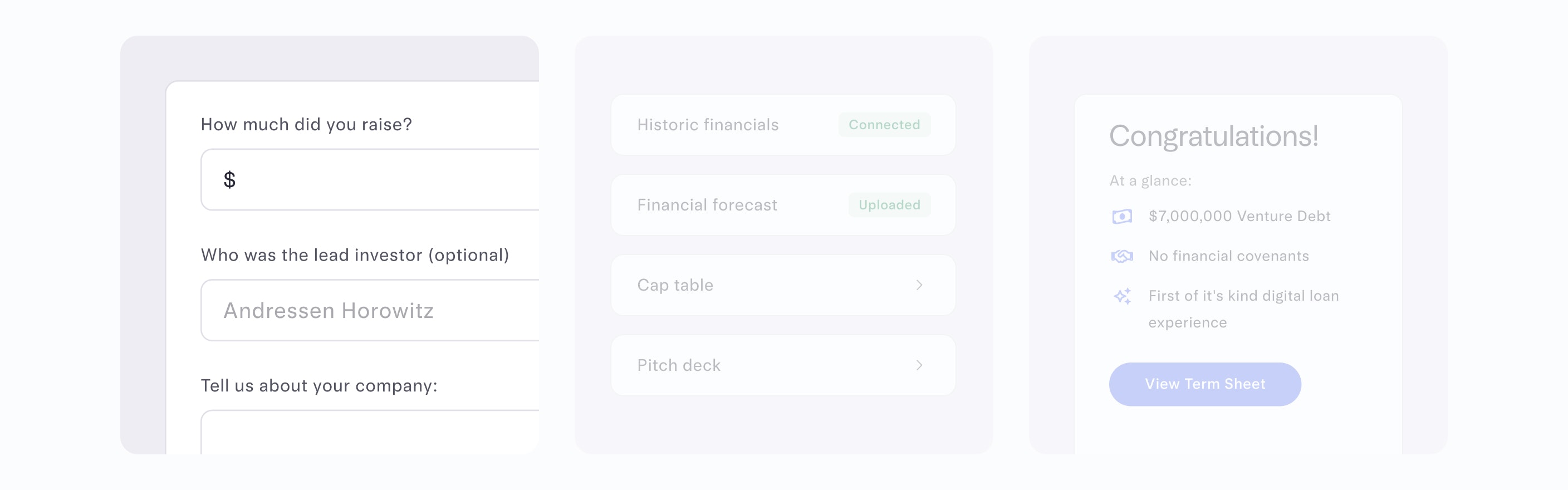 Eligibility quiz UI
