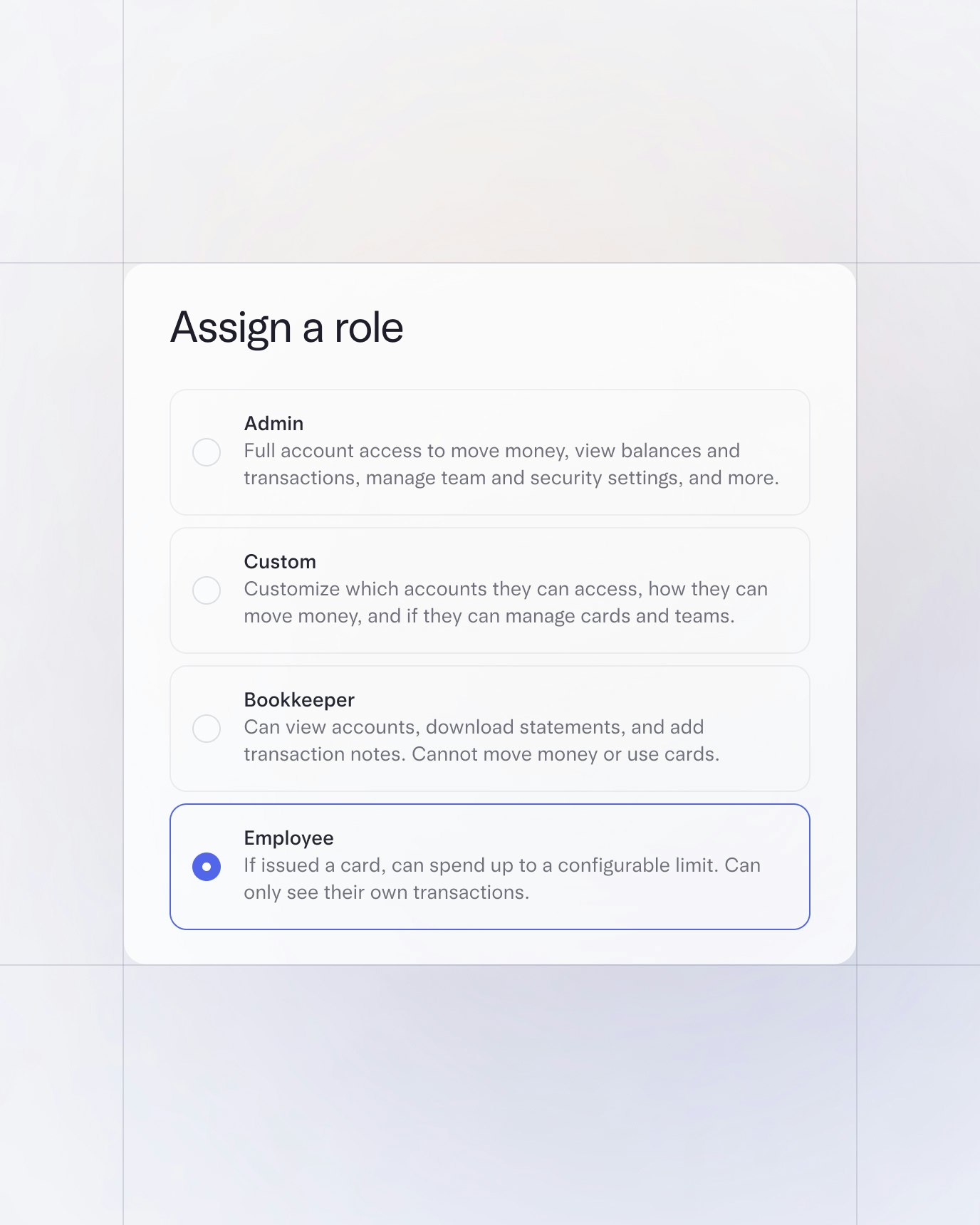 User permissions User permissions