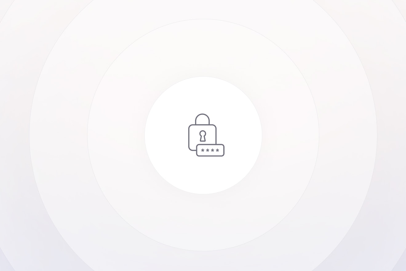 Lock icon and hidden password