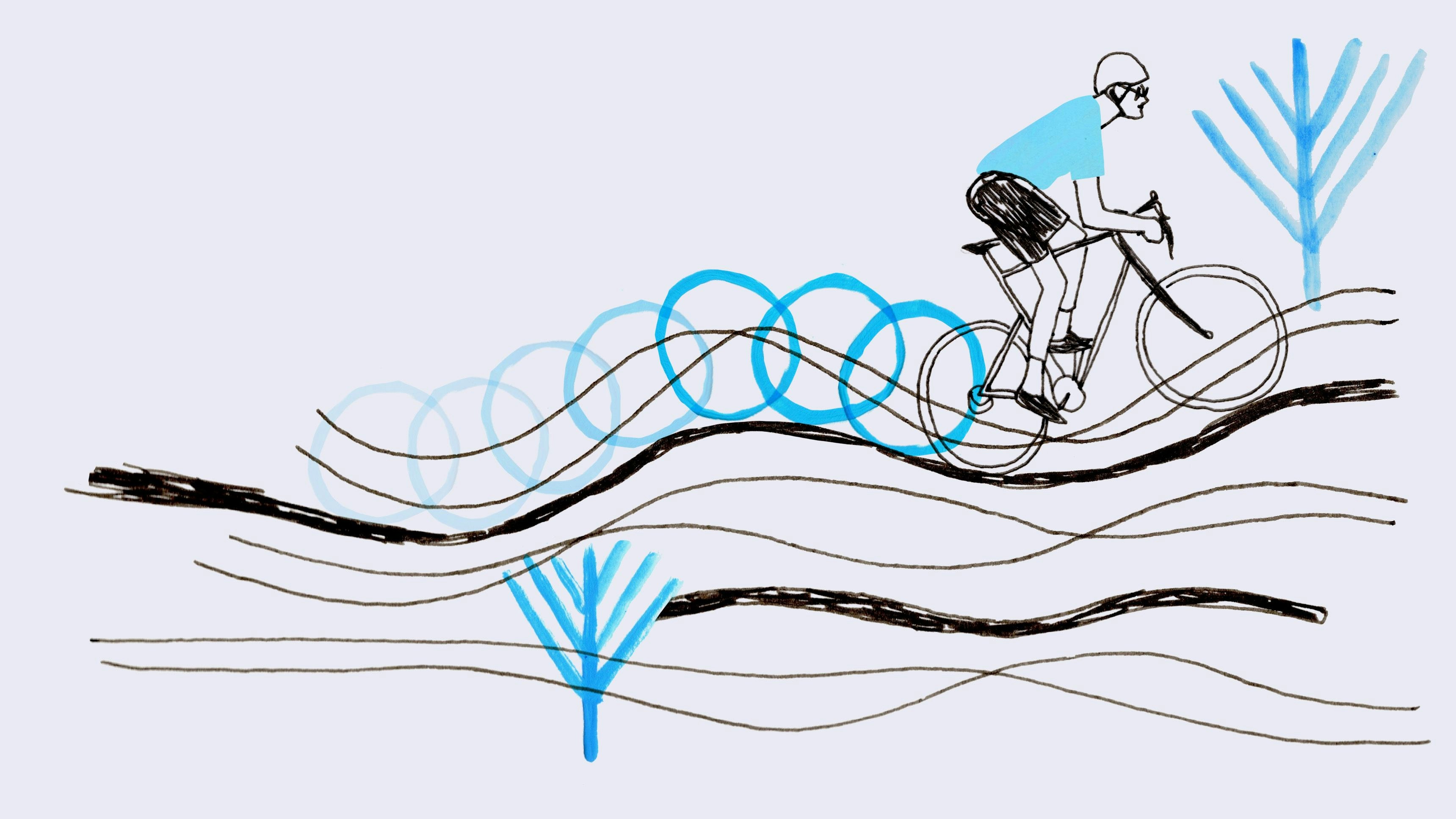 Cycling on curvy path
