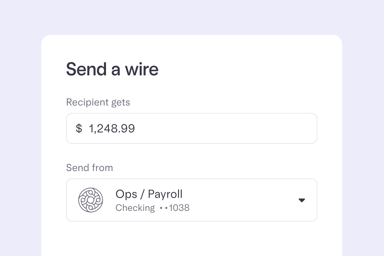 Simplified send a wire UI