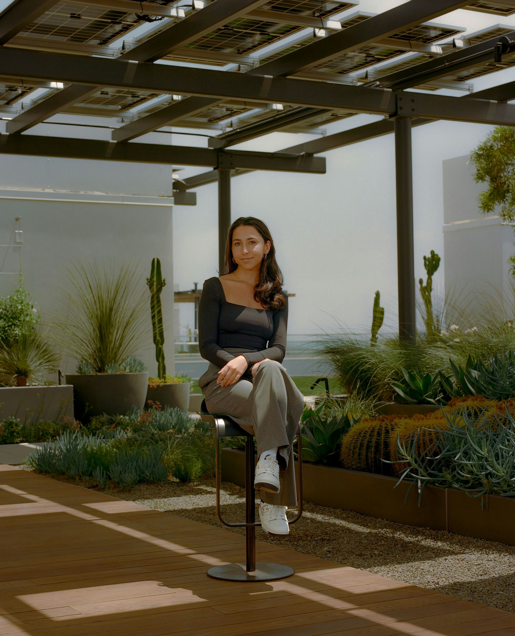 Photo of Goldberg sitting on stool