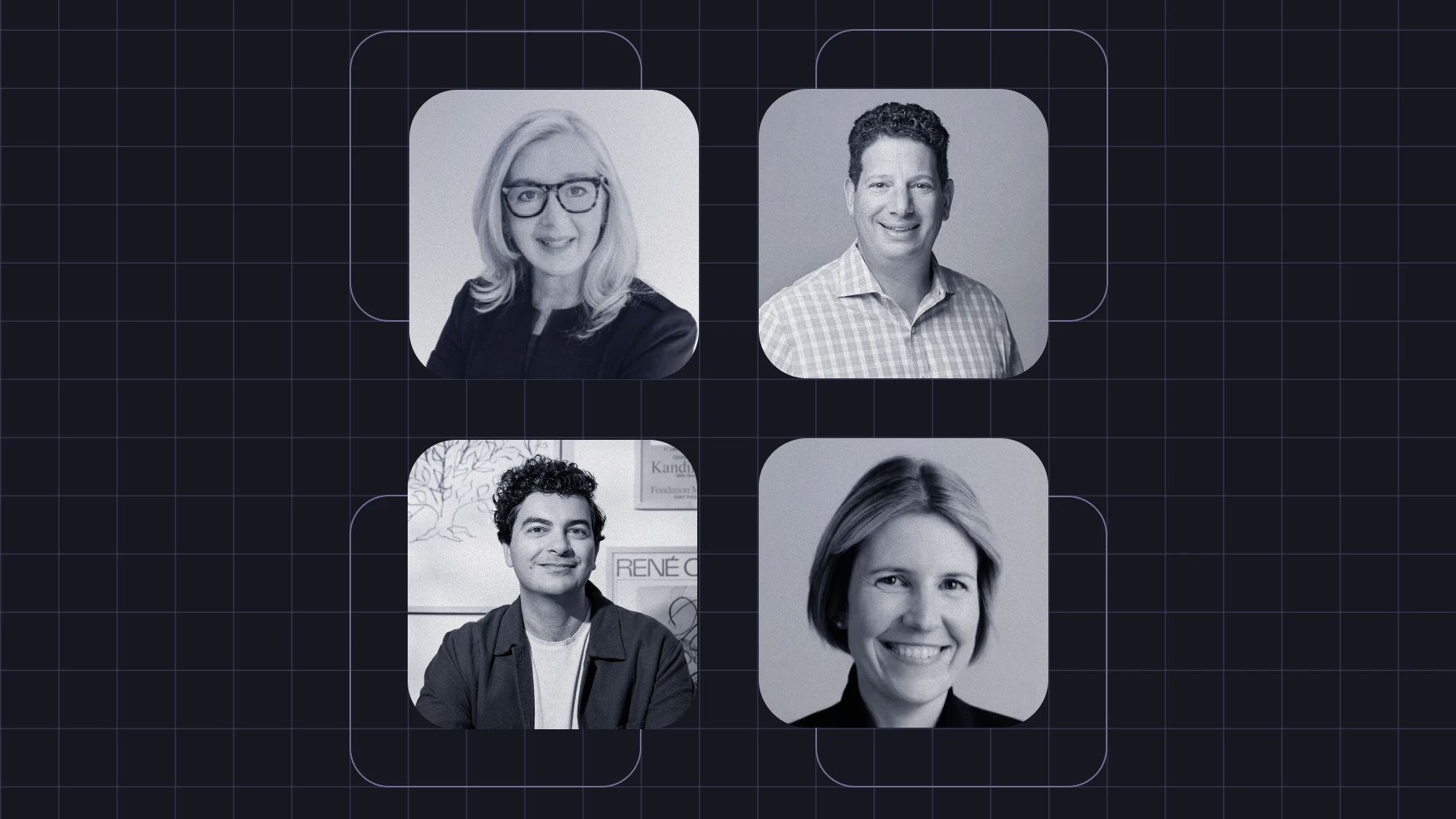 Headshots of Amanda Duckworth, Paul Levine, Immad Akhund, and Cassie Young.