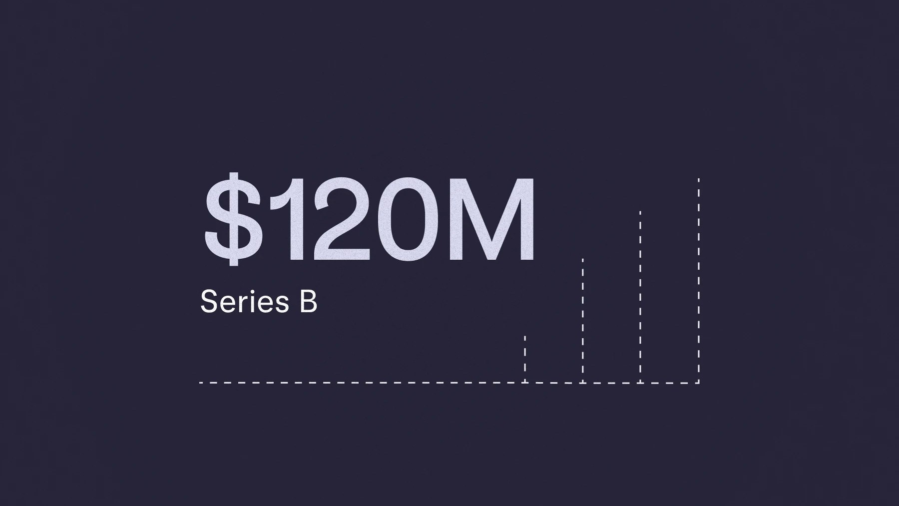 Text that says $4.9M total raised, and an illustration of a growth chart with upward momentum.