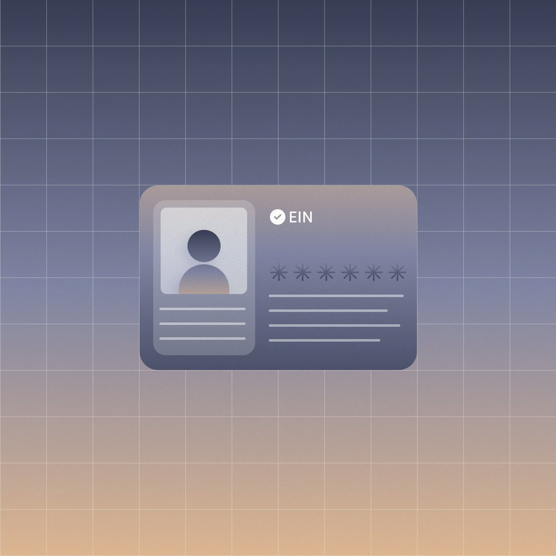 Illustration of an ID with text and a checkmark that says 'EIN'