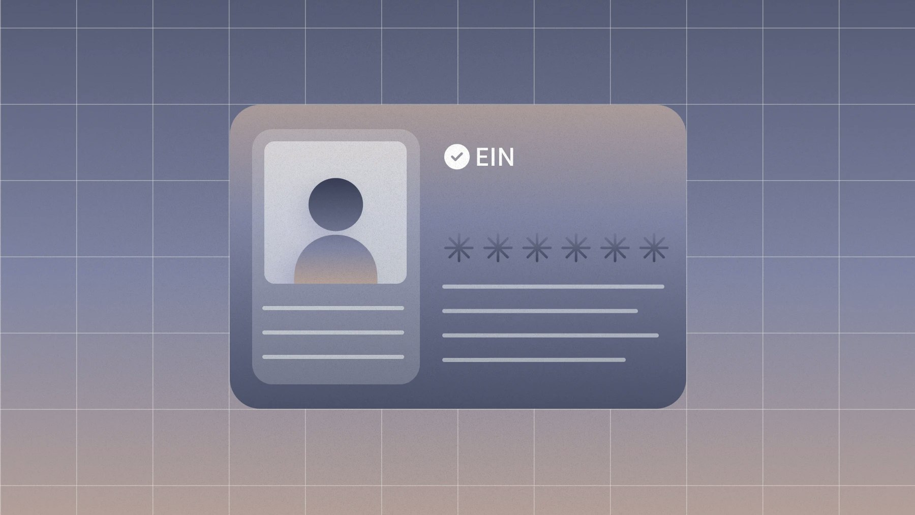 Illustration of an ID with text and a checkmark that says 'EIN'