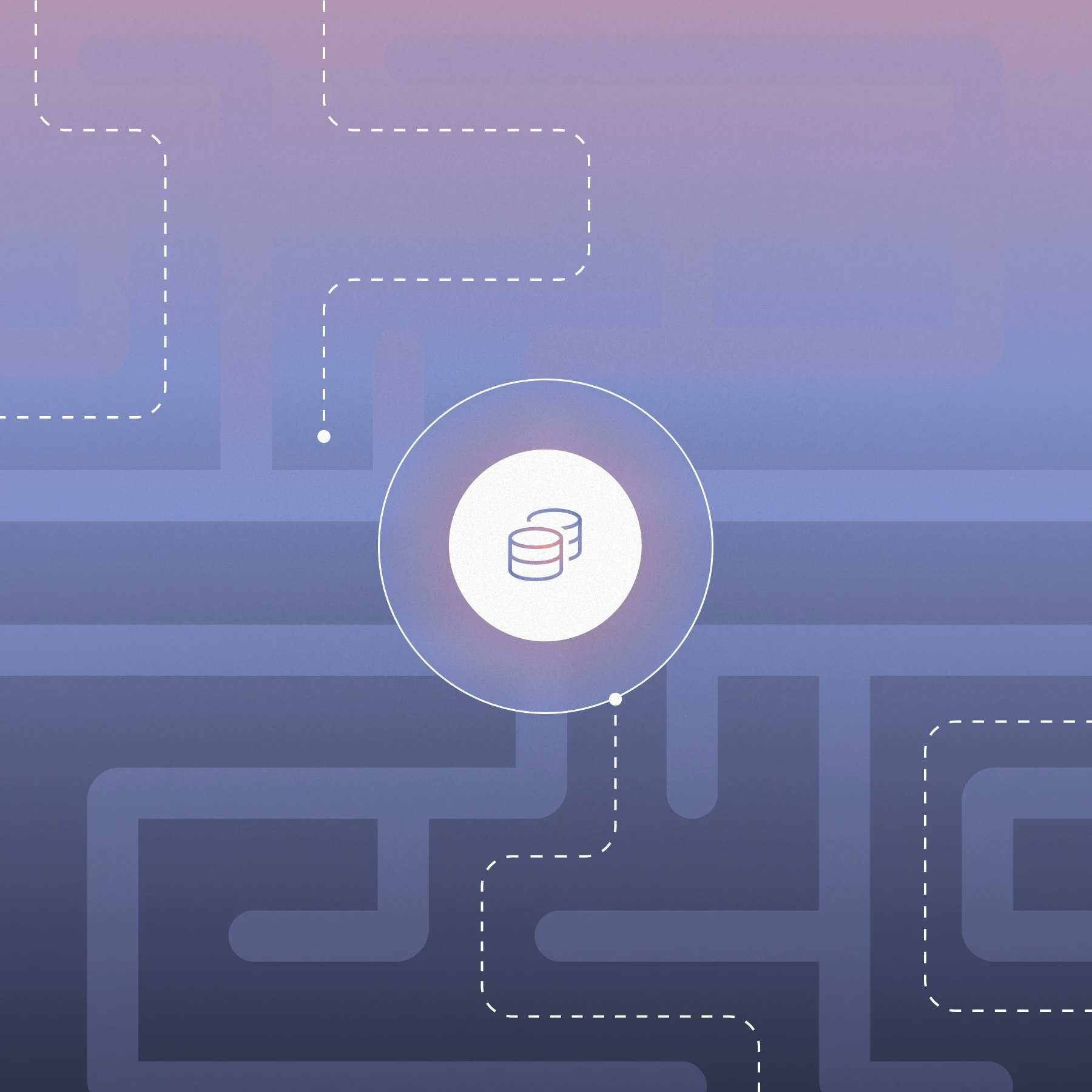 Maze background with coins in the center