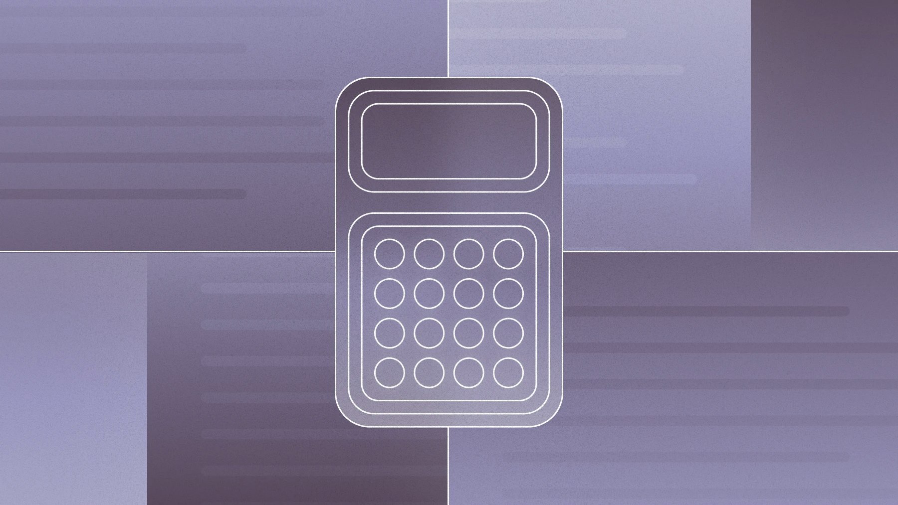 Calculator illustration with abstracted documents behind it
