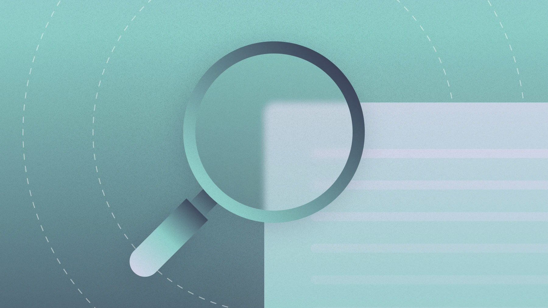 Document with a magnifying glass over it