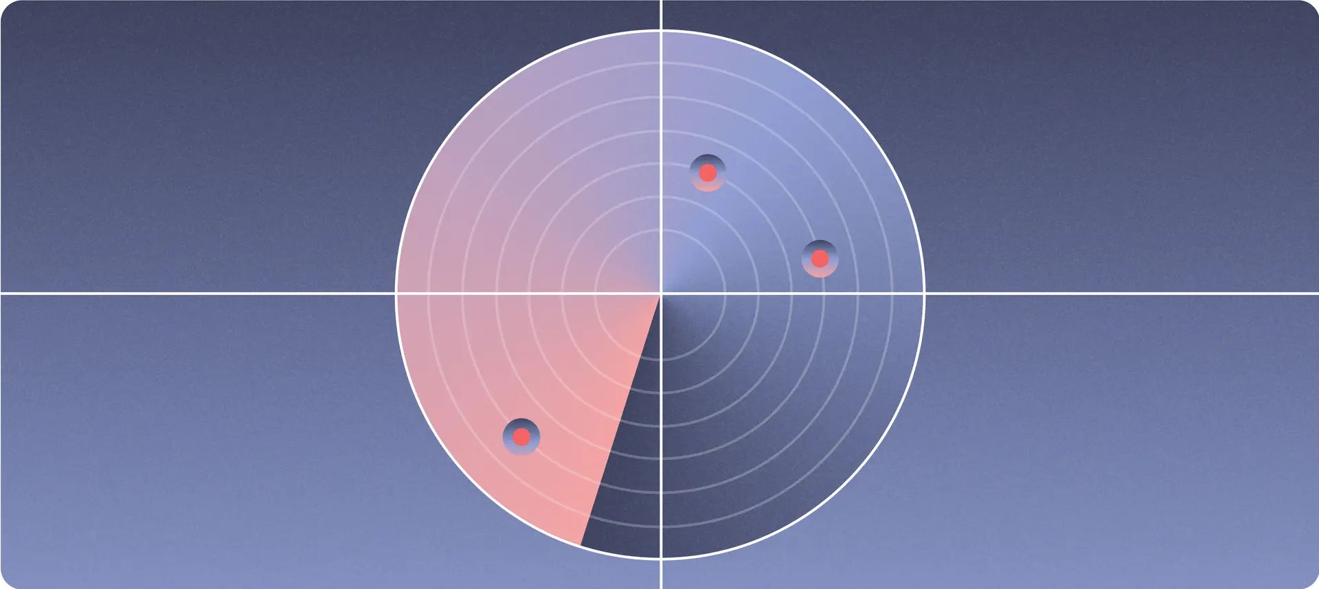 Sonar scanner detecting three dots.