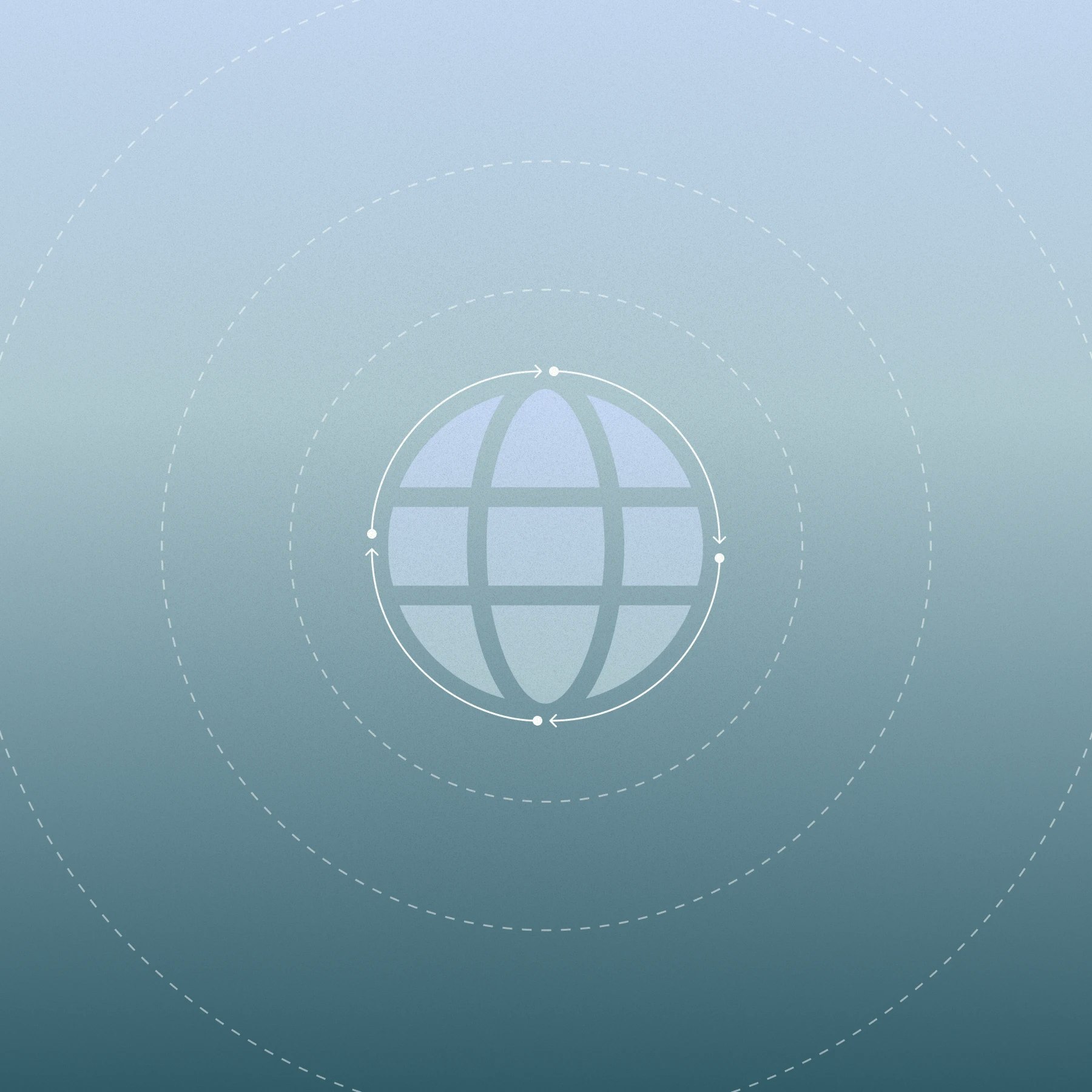 globe with lines surrounding it with stop points and arrows, to symbolize the global supply chain