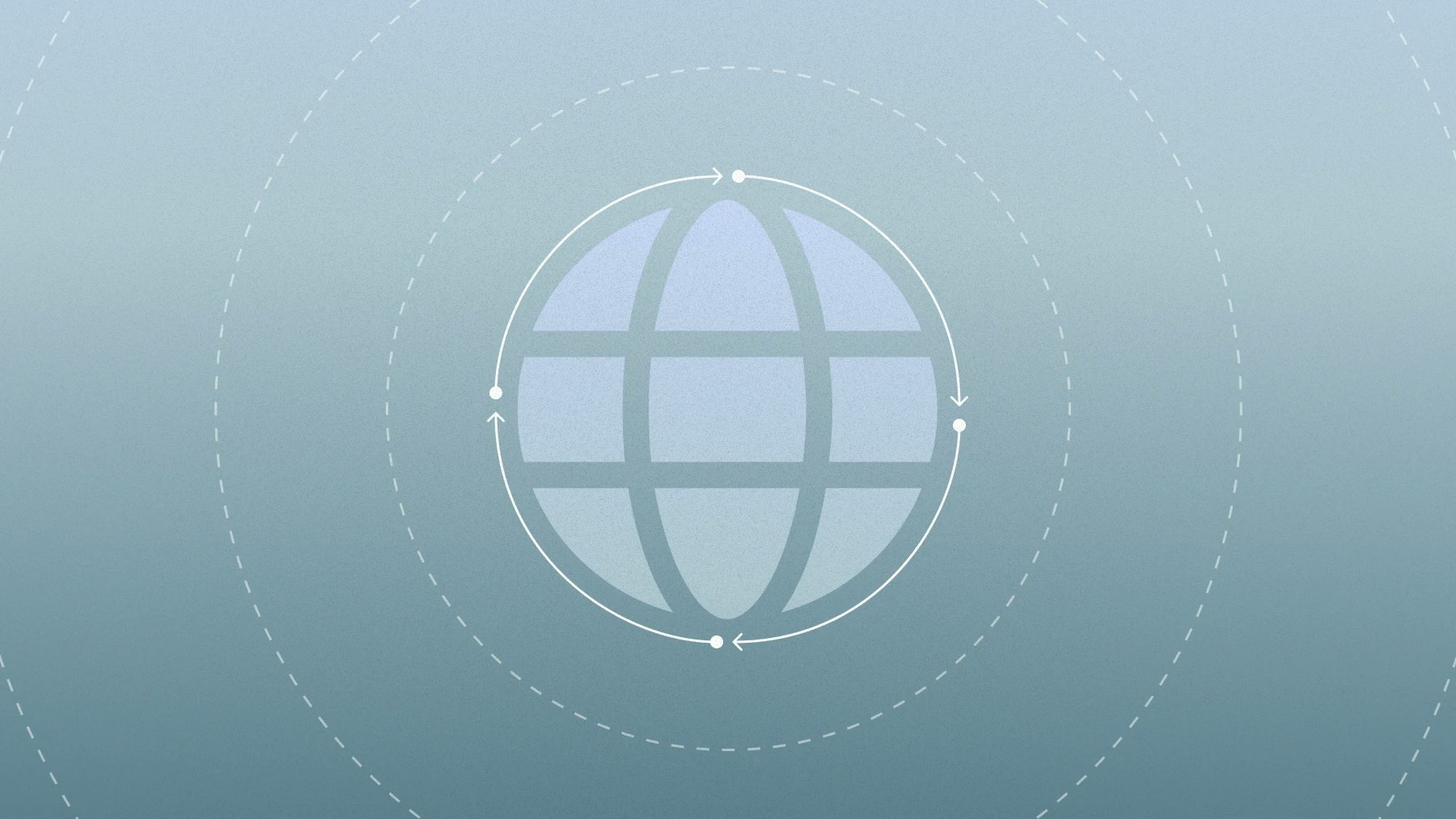 globe with lines surrounding it with stop points and arrows, to symbolize the global supply chain