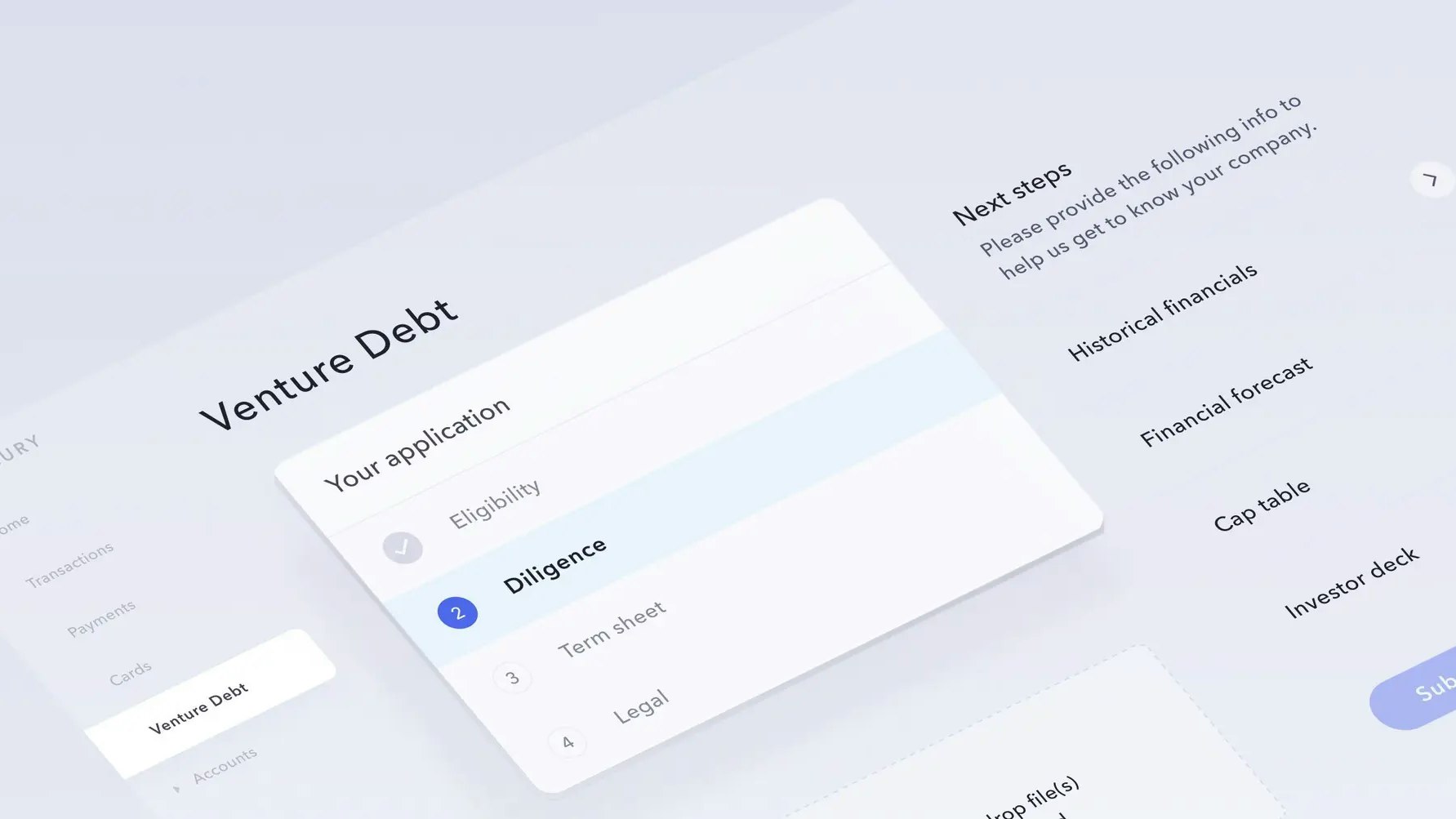 Mercury Venture Debt dashboard