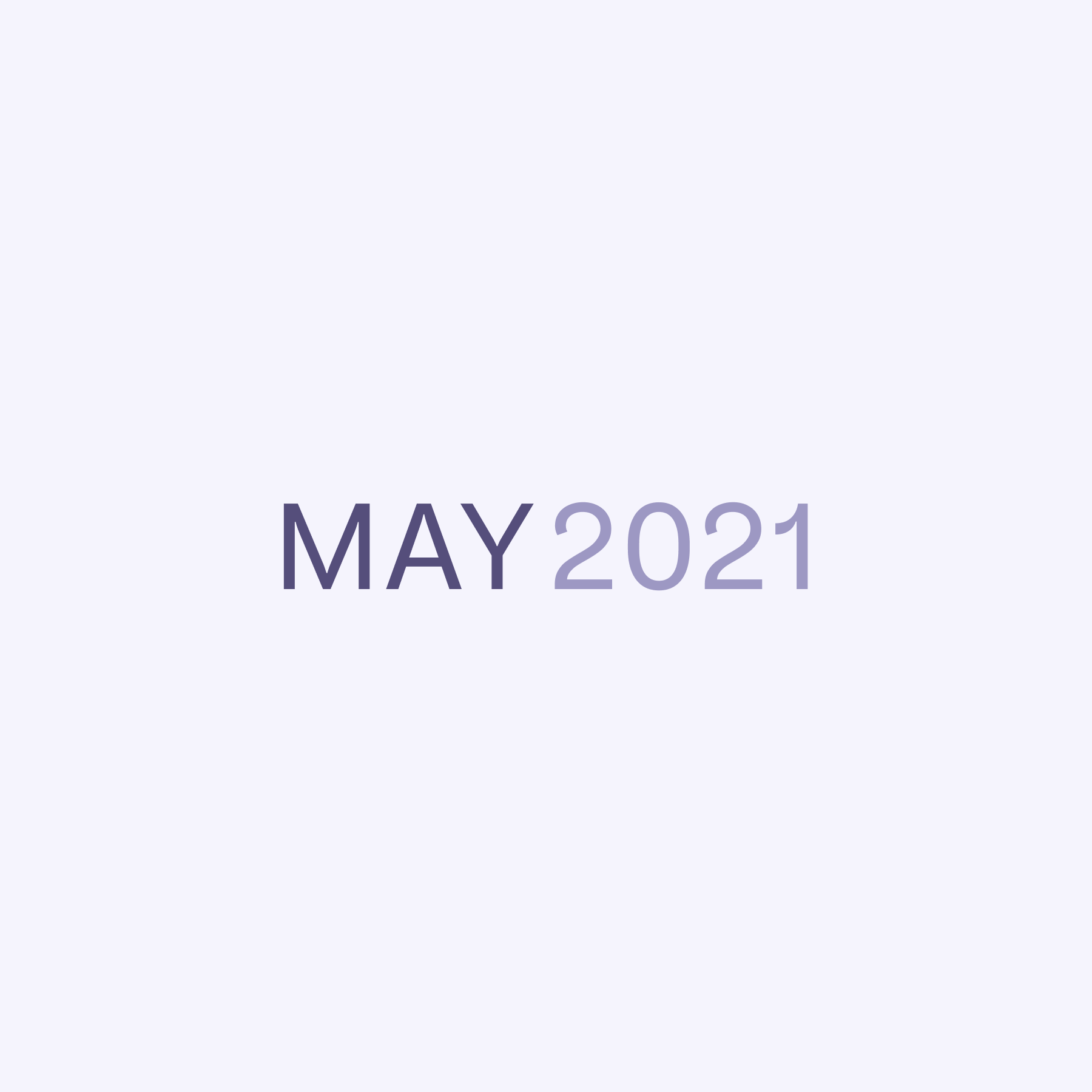 Text that says May 2021