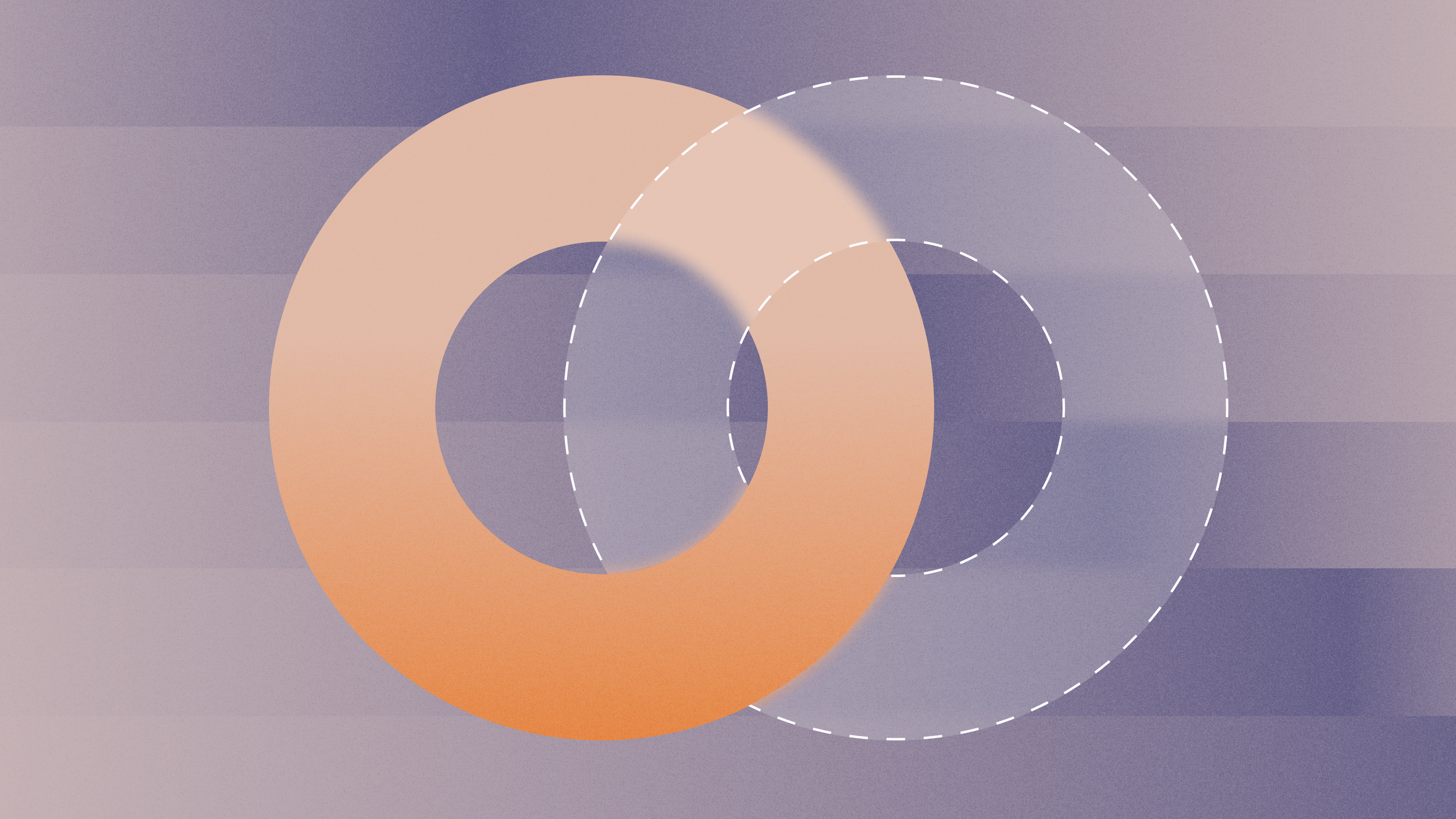 Graphic illustration of two circles intertwining with a linear striped background | Blog on the importance of employer branding for startups | Mercury