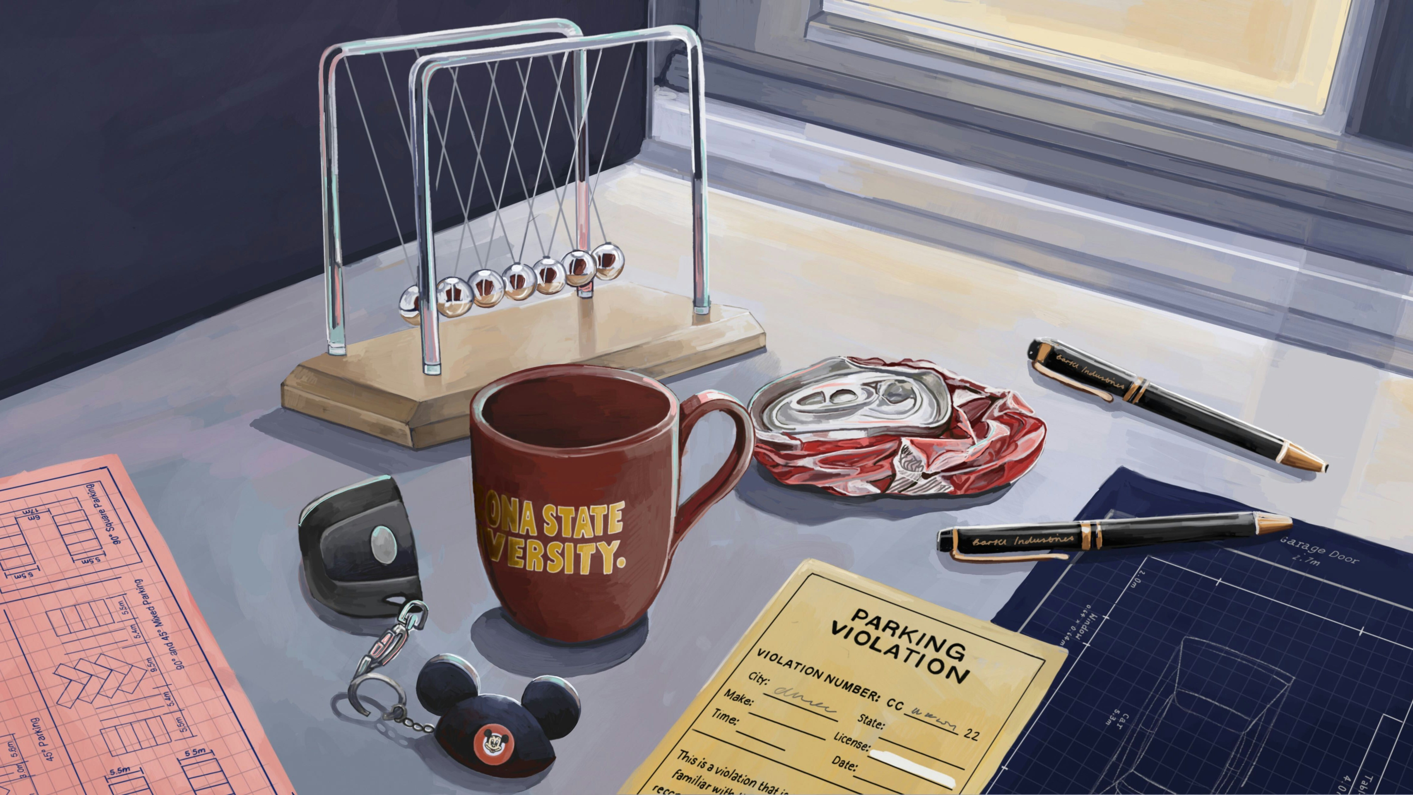 Illustration for customer story about Jonathon Barkl, co-founder and CEO of AirGarage, by UK artist Amy Leonard.