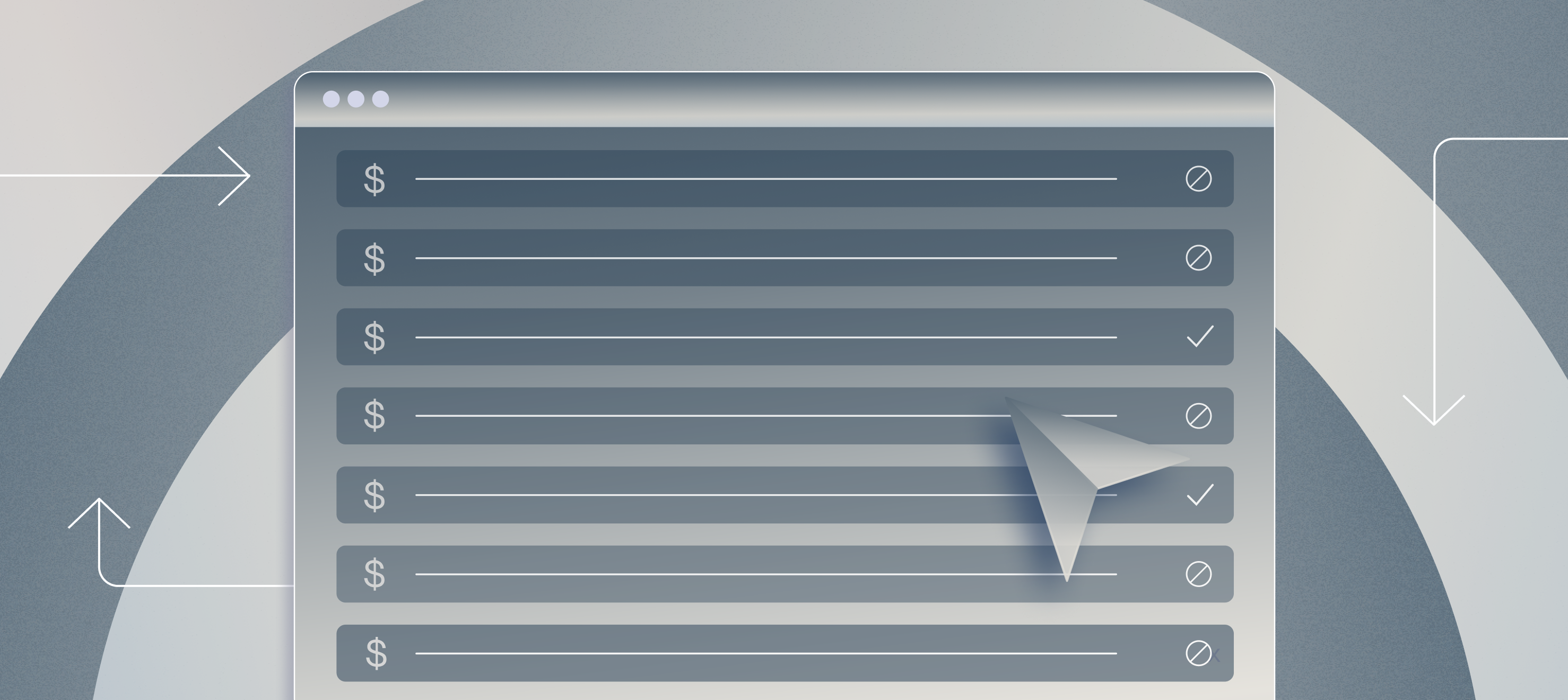 Ledger of payments with dollar signs, checks, and circles | Mercury Blog
