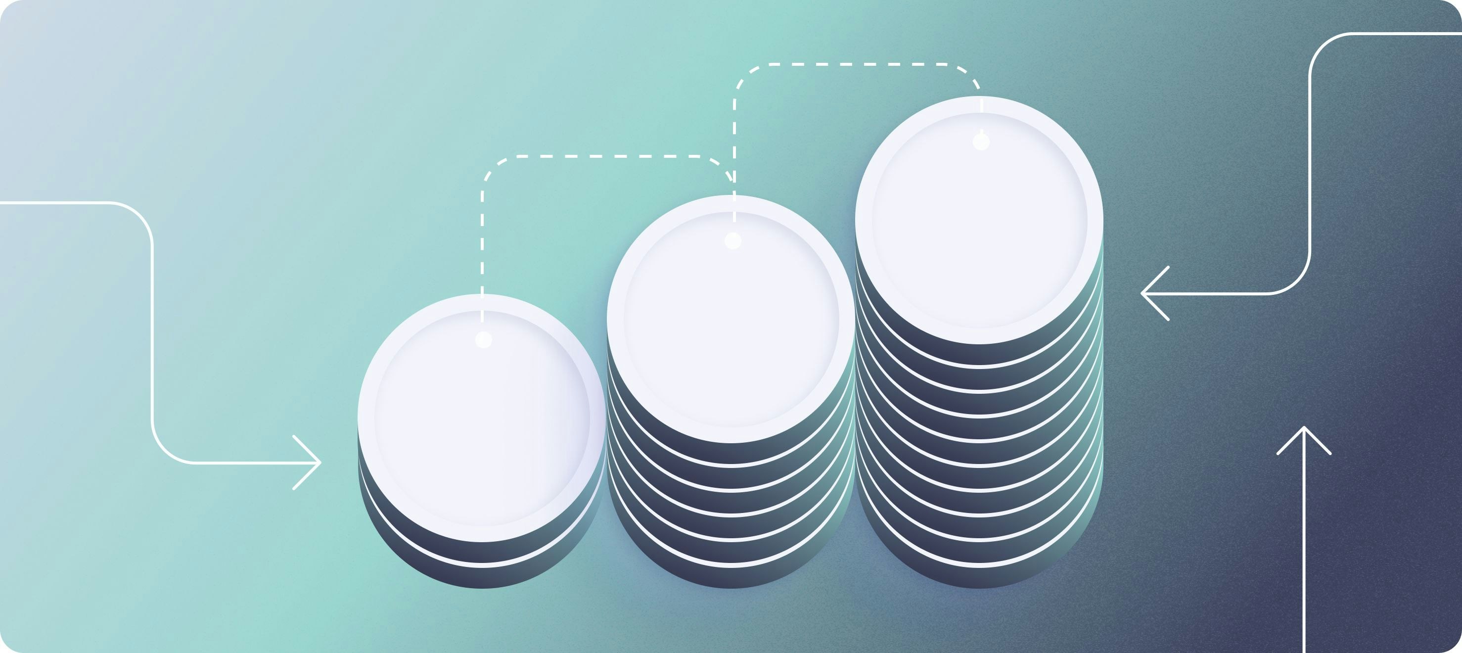 Graphic illustration of stack of coins | How growth-stage startups are valued for series B-D rounds | Mercury