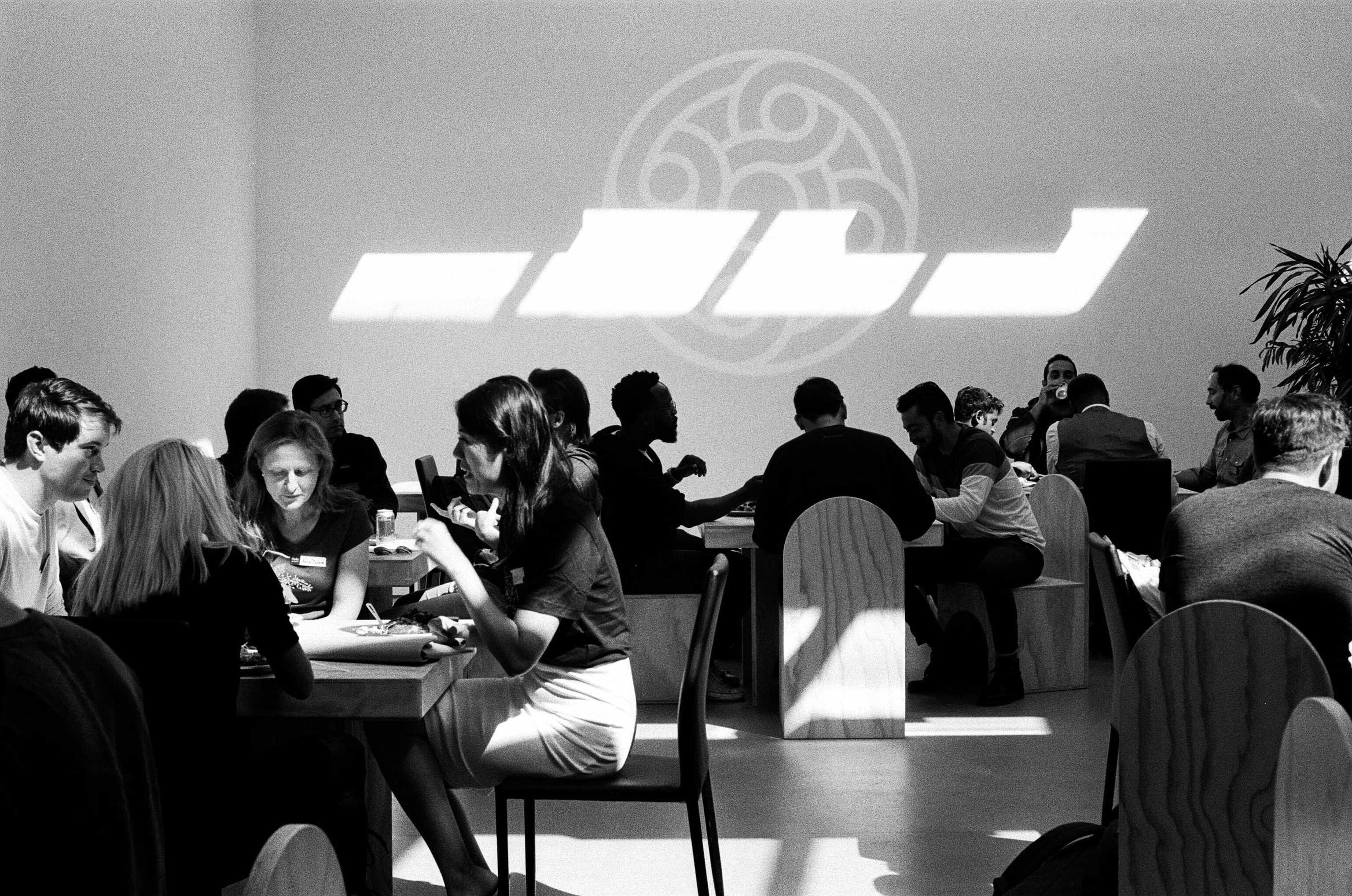 People meeting at tables