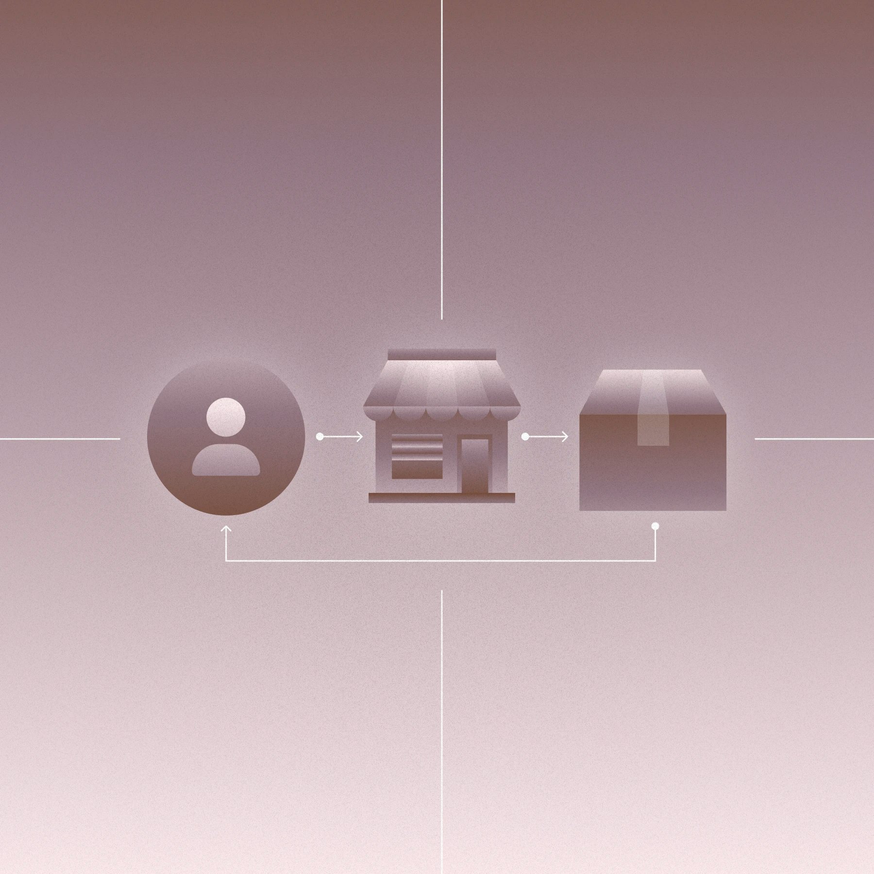 Illustration representing the dropshipping cycle