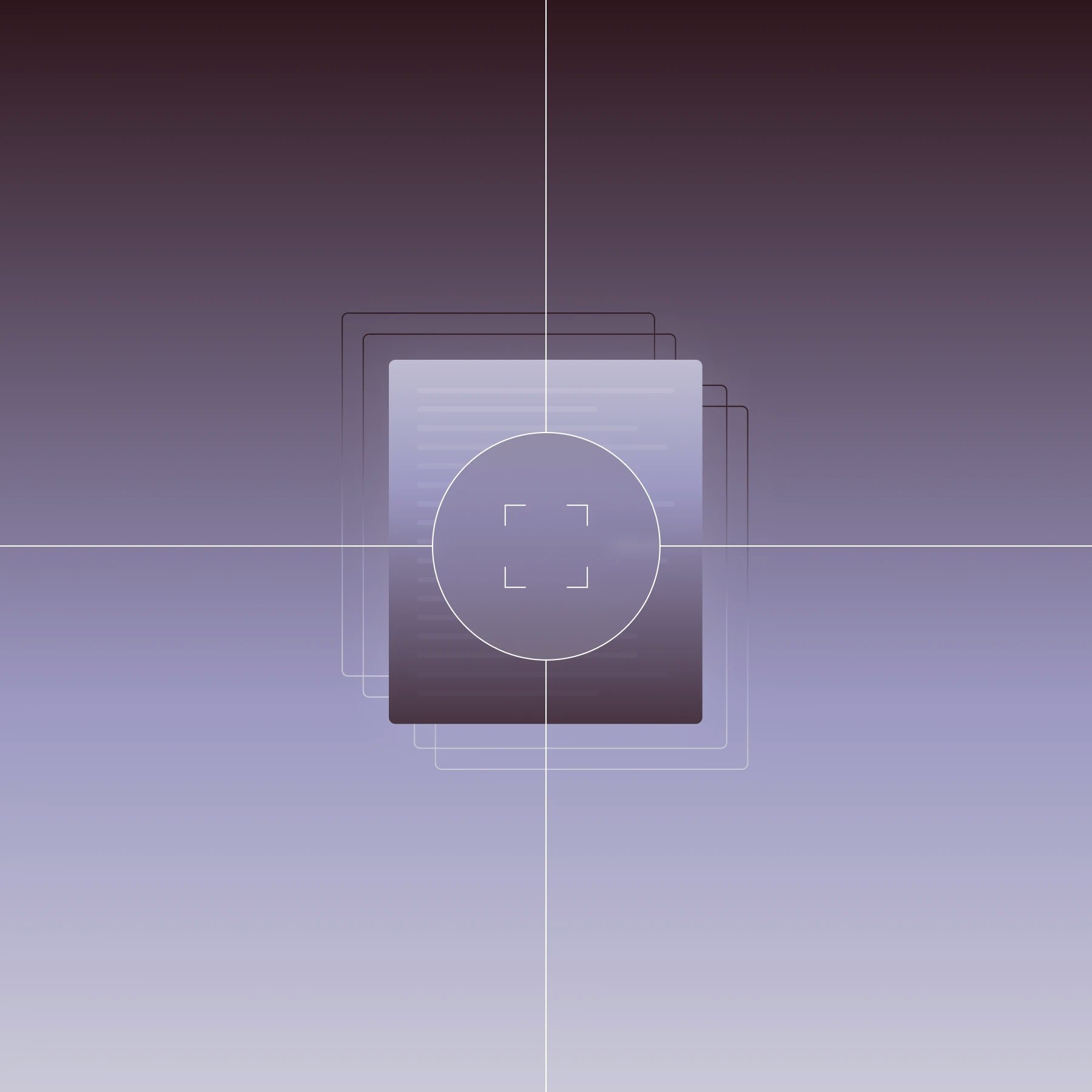 Illustration of a focal point on several documents