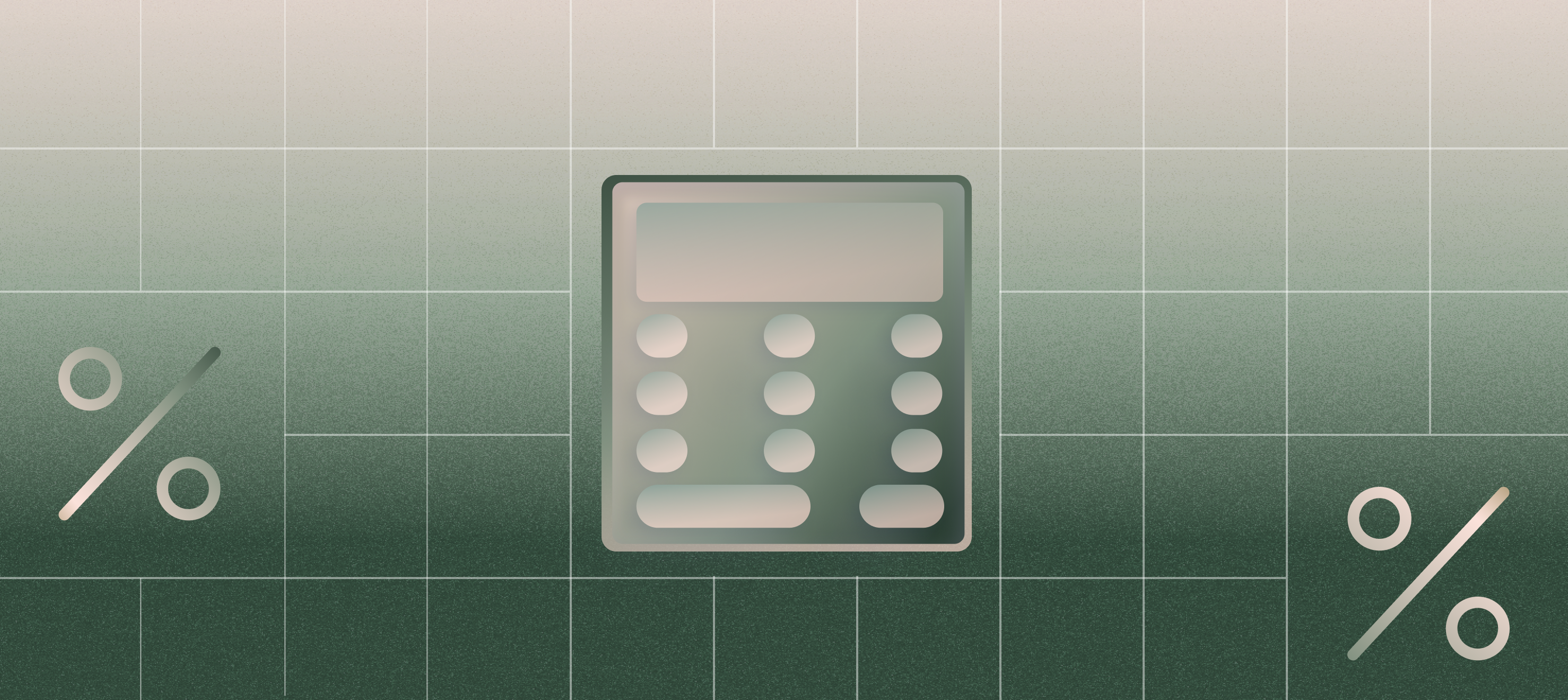 Graphic illustration of calculator with percentage signs and grid background | Navigating tax season in 2024 | Mercury