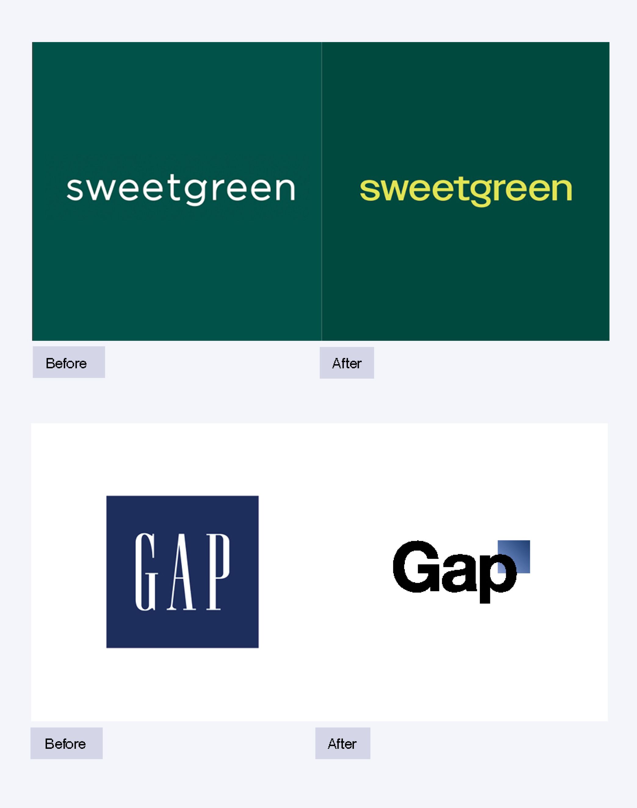 sweetgreen and Gap re-brands