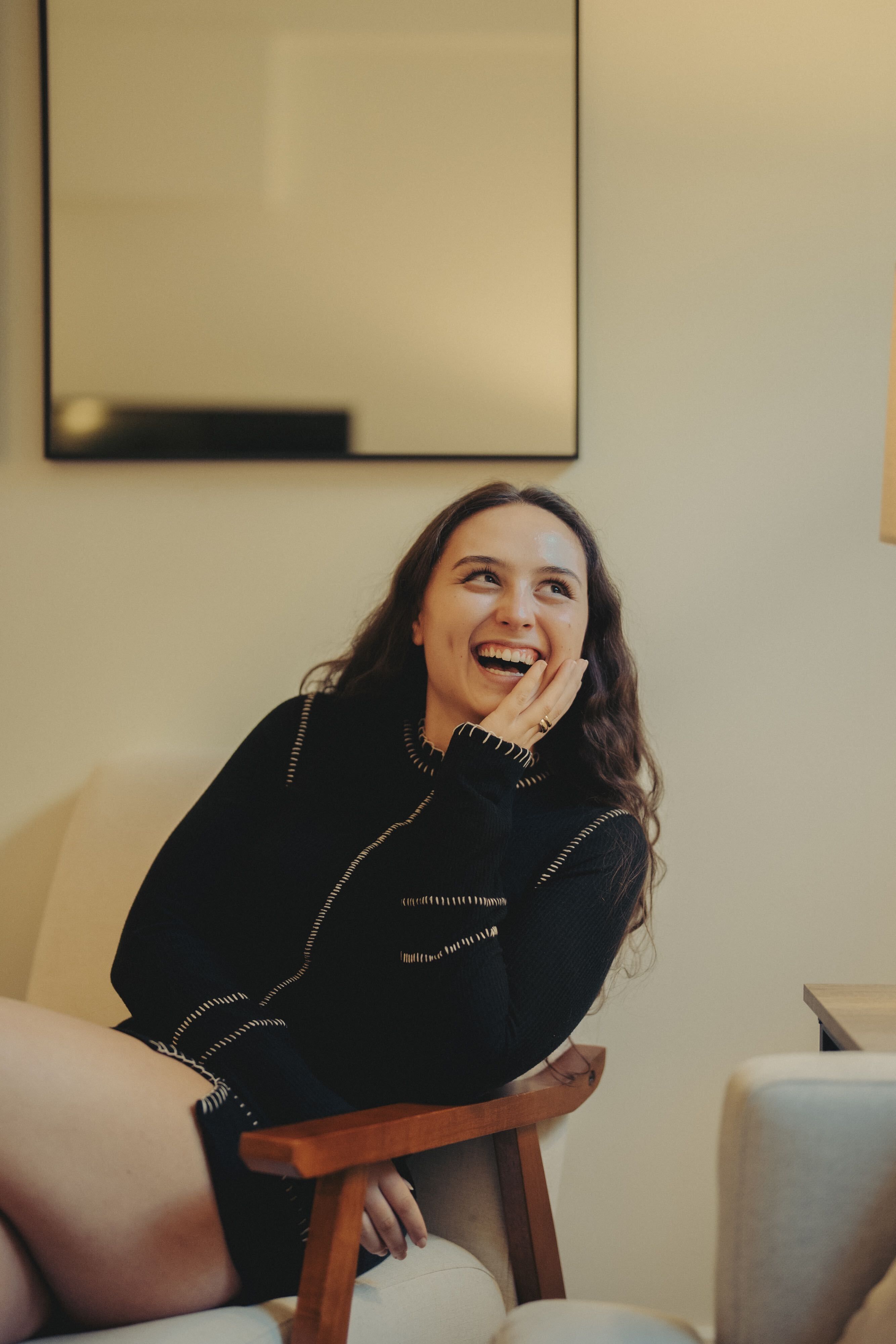 Photo of Chapman laughing