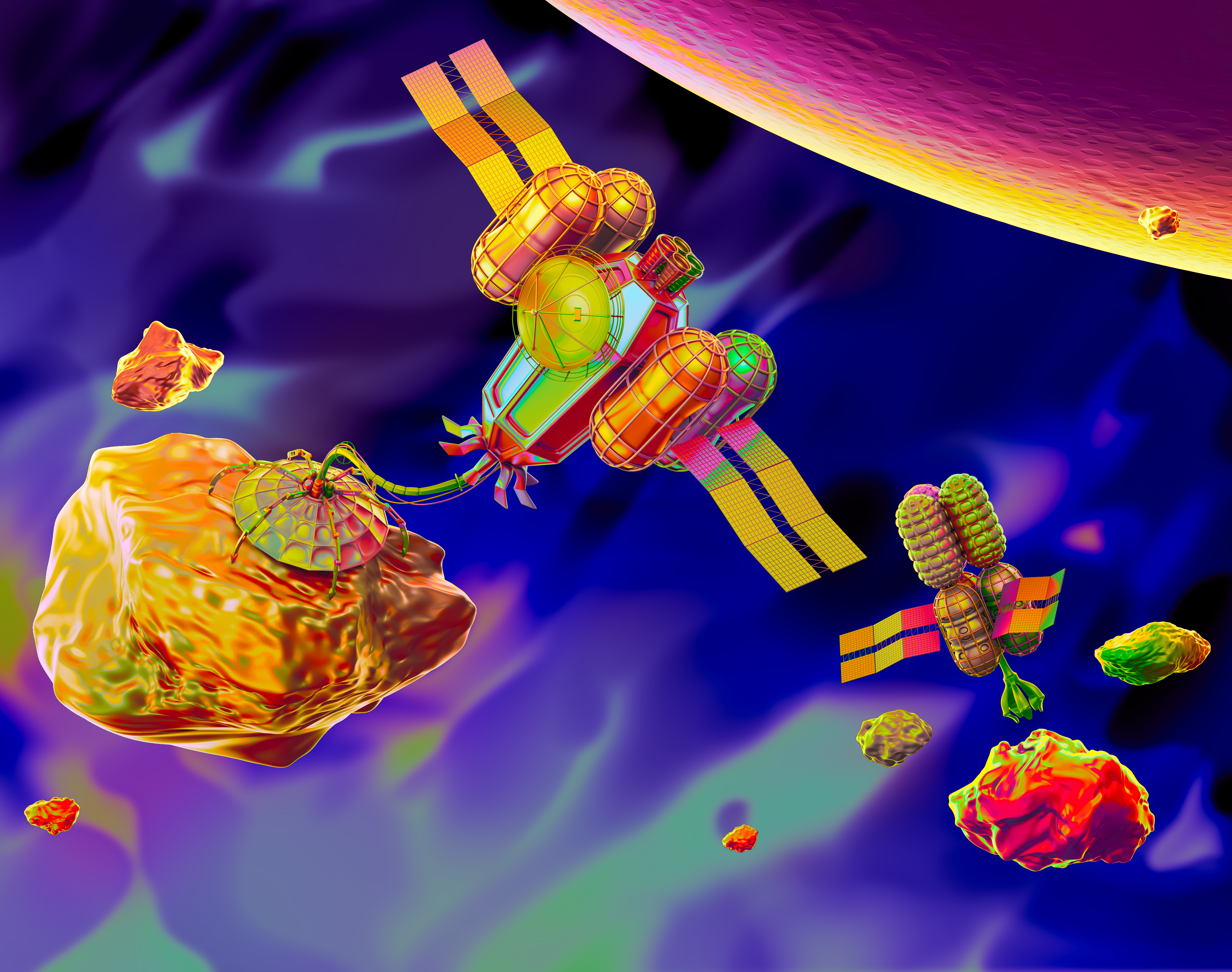 Mining asteroids in space