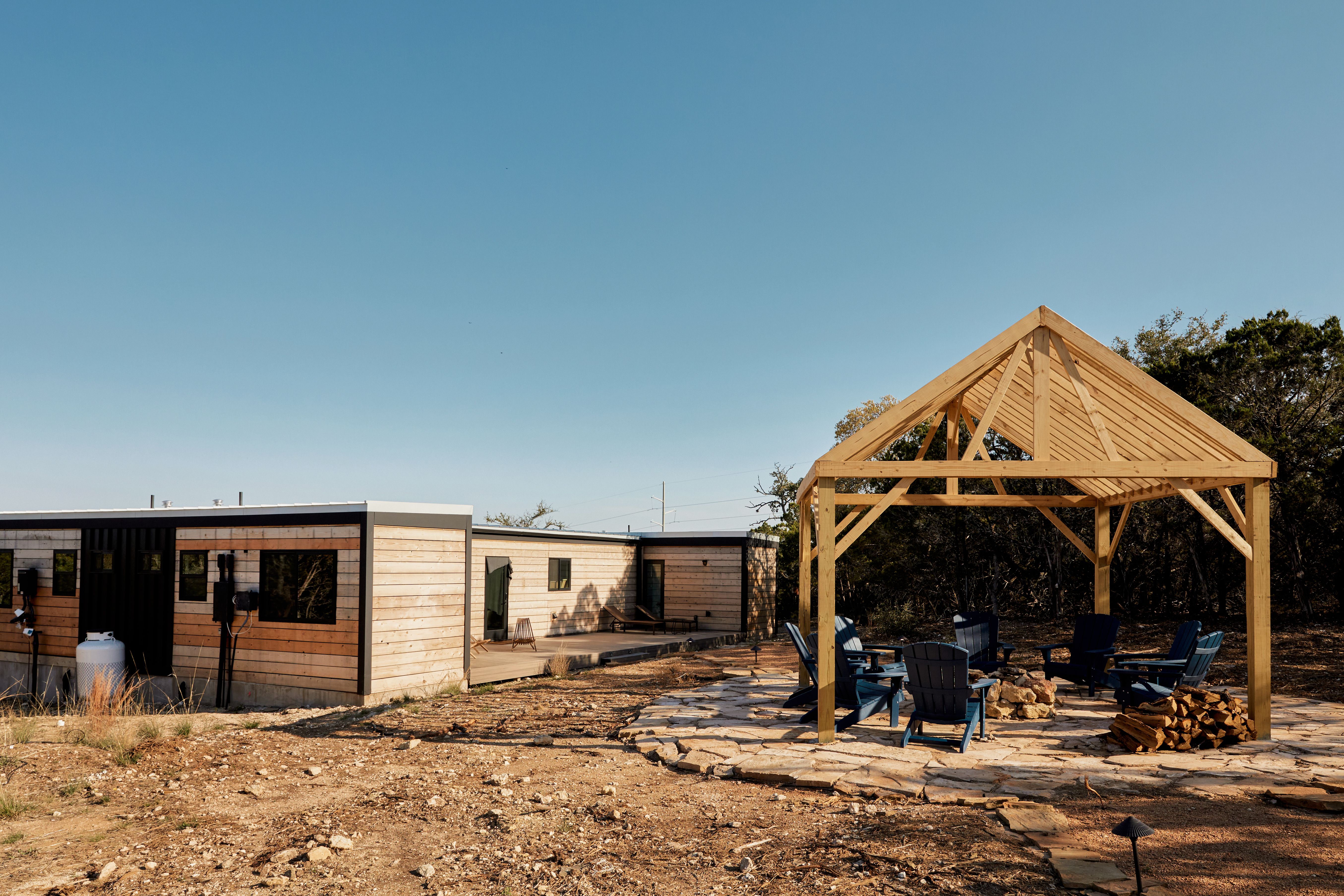 Photo of cabin construction