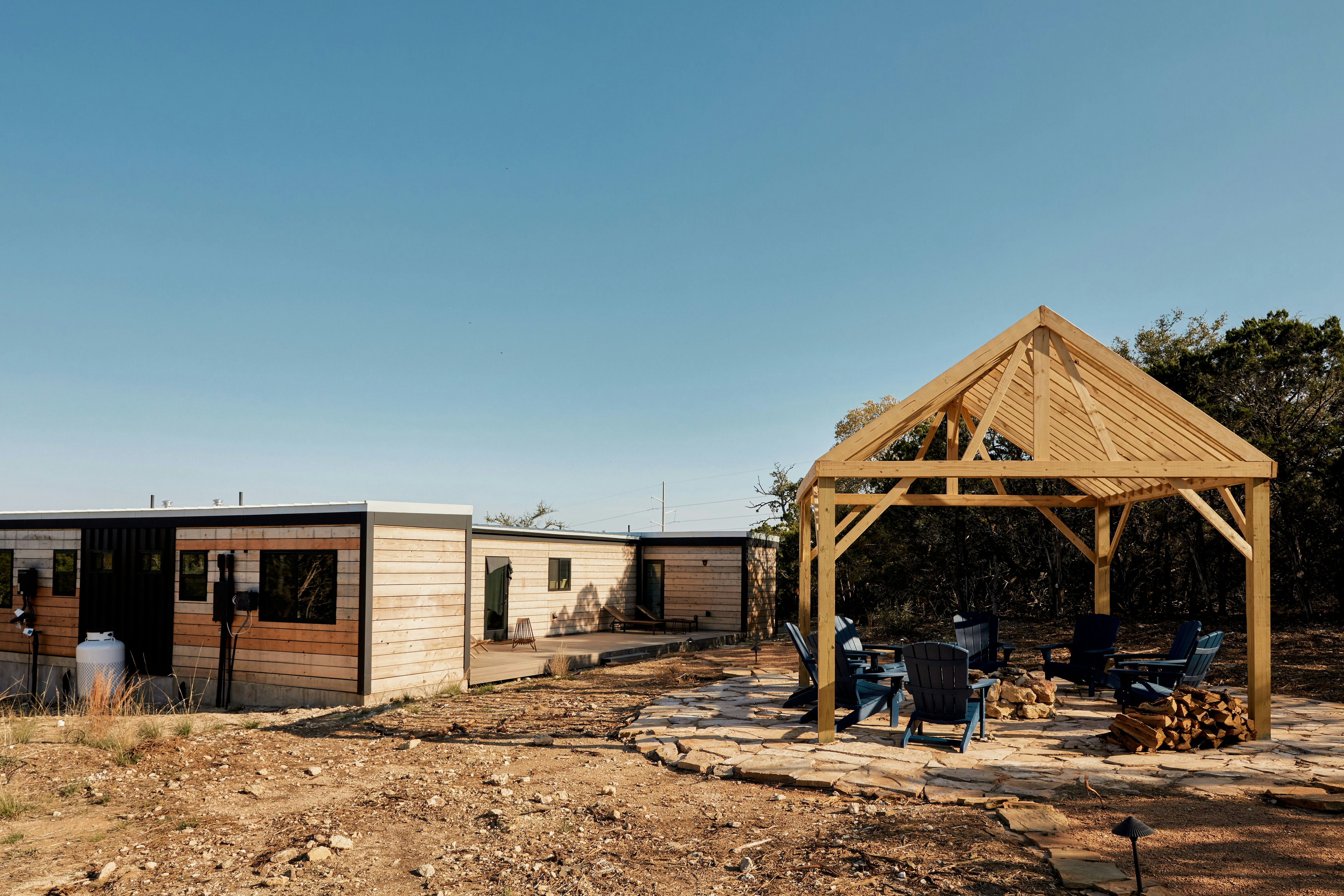 Photo of cabin construction