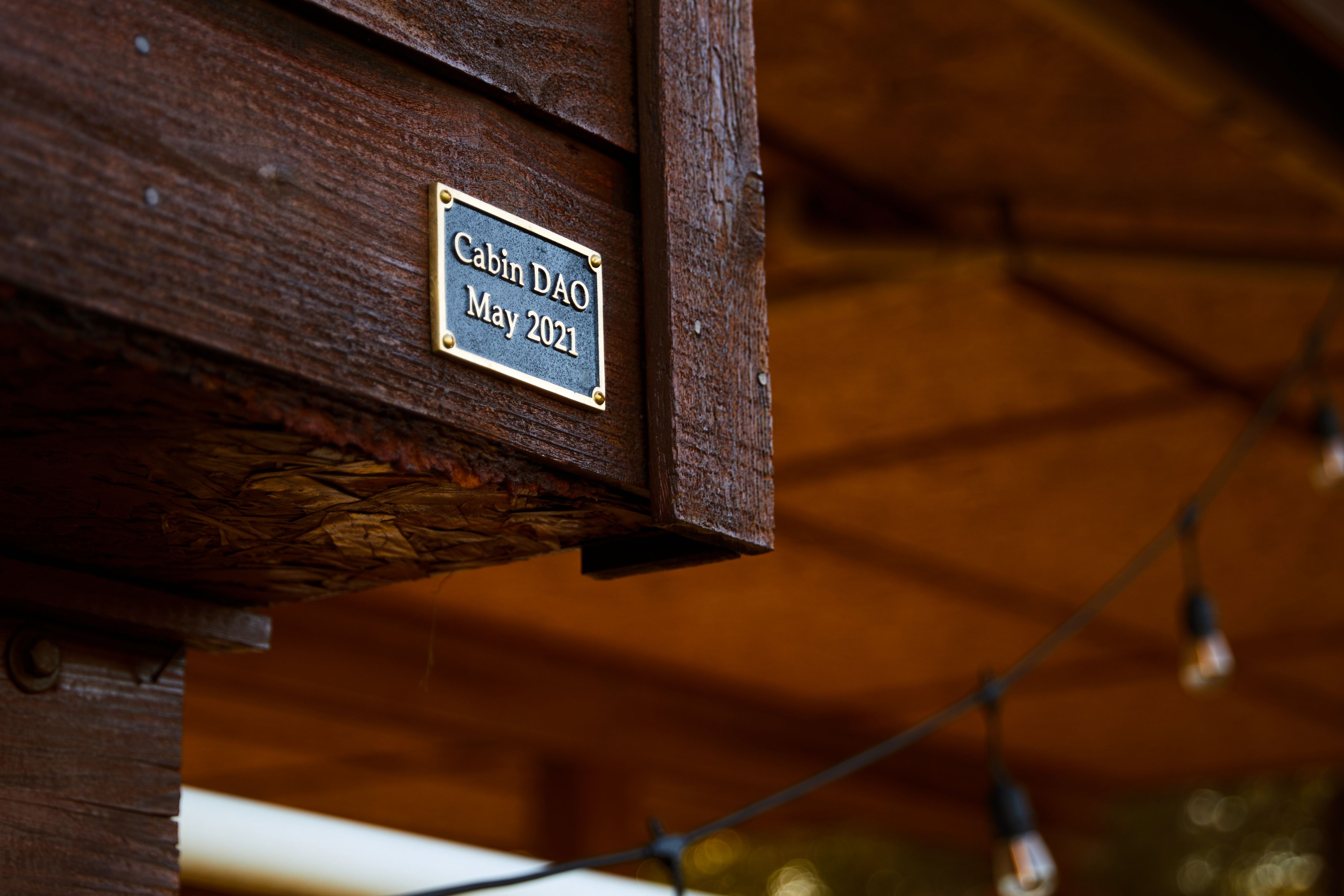"Cabin DAO" sign