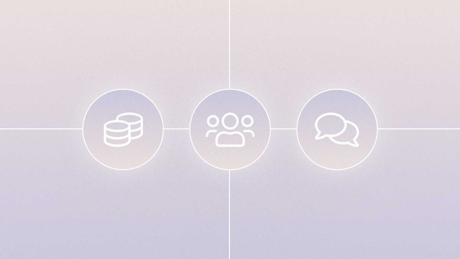 Three icons on a x and y axis — coins, people, and conversation bubbles.