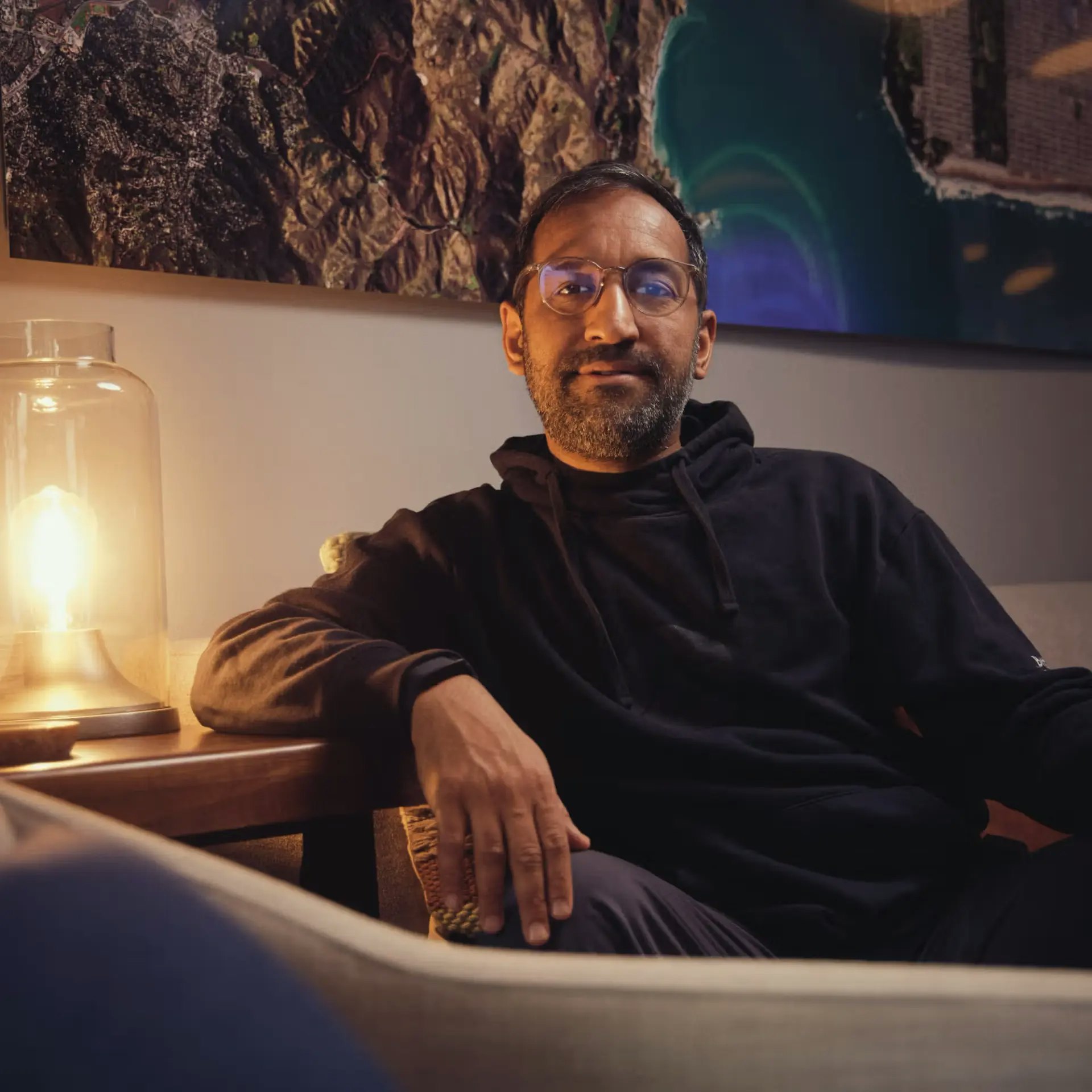 Sheel Mohnot lounging in a chair