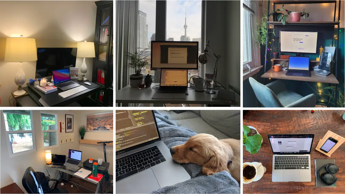 Various work from home set ups