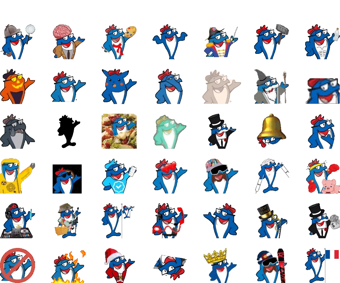 42 emojis of Charlie Tuna