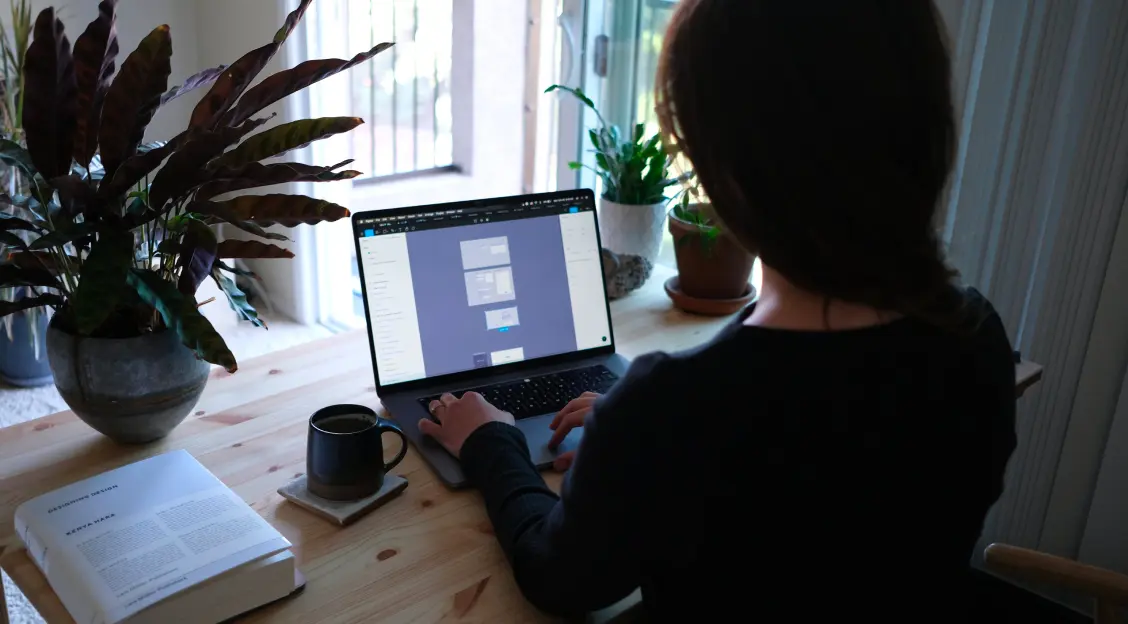 Person working on laptop